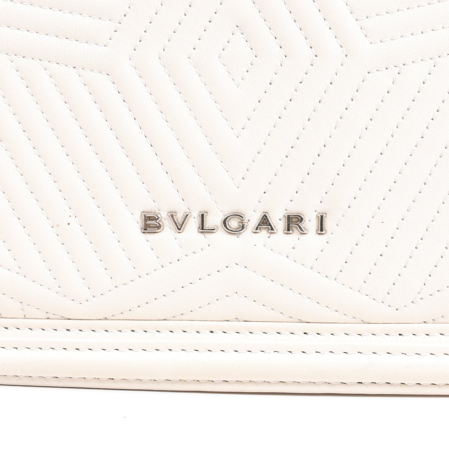 BVLGARI Serpenti Leather Chain Shoulder Bag in White