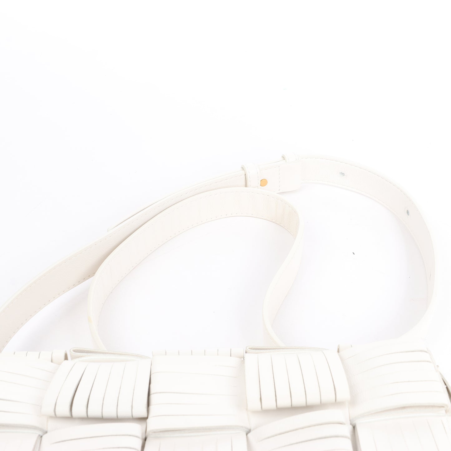 Bottega Veneta Maxi Intrecciato Cassette Leather Shoulder Bag in White