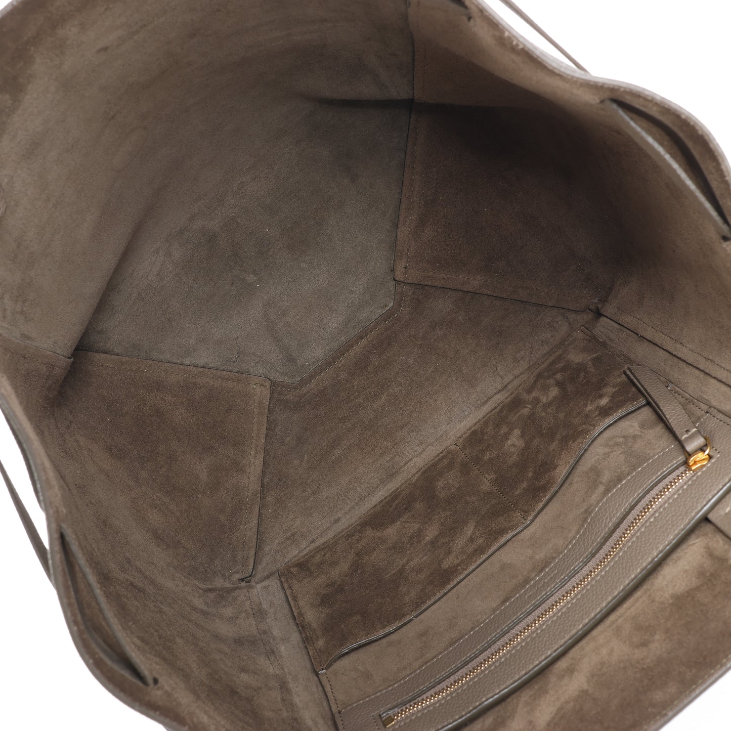 Celine – Cabas Phantom – Kleine Schultertasche aus Leder in Taupe