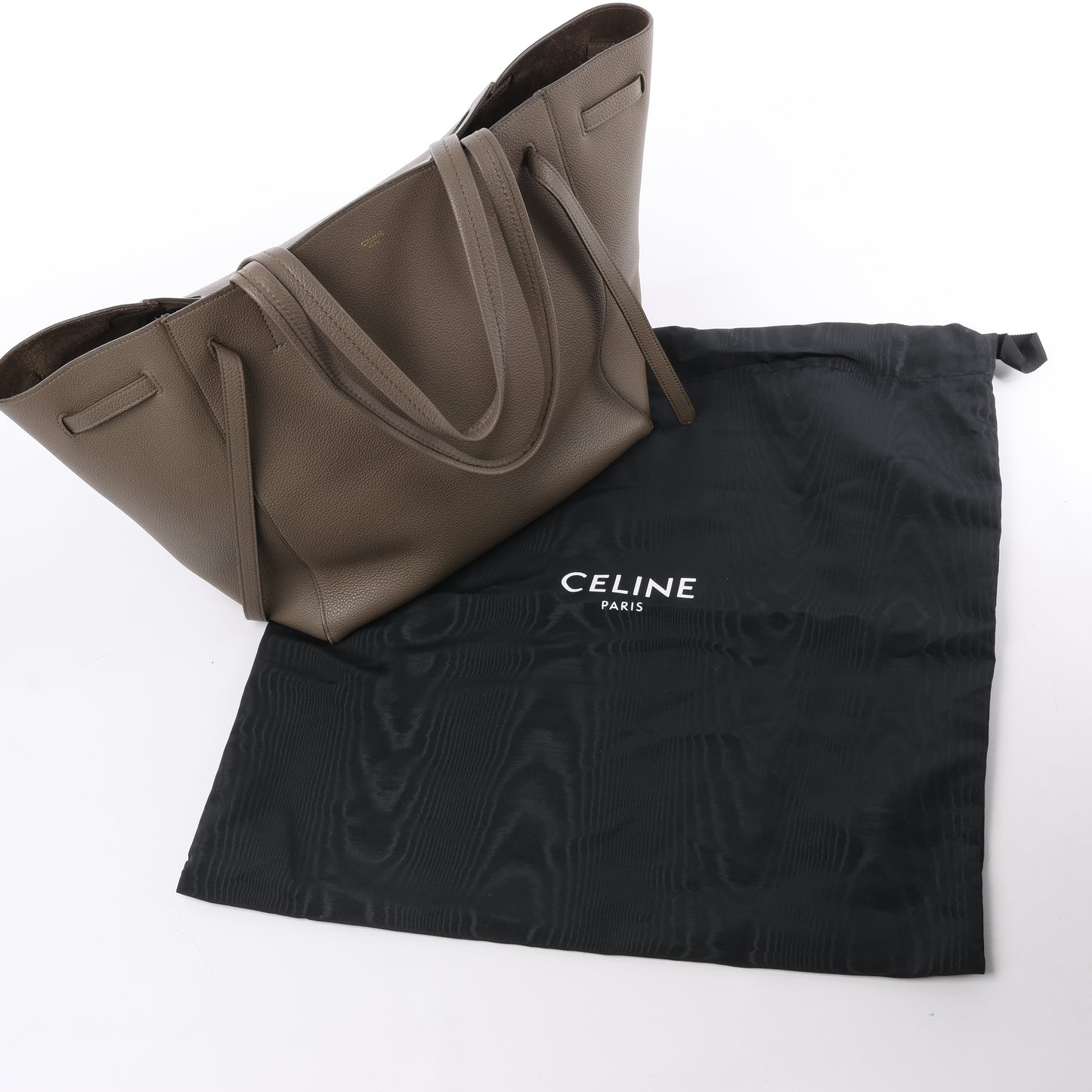 Celine – Cabas Phantom – Kleine Schultertasche aus Leder in Taupe