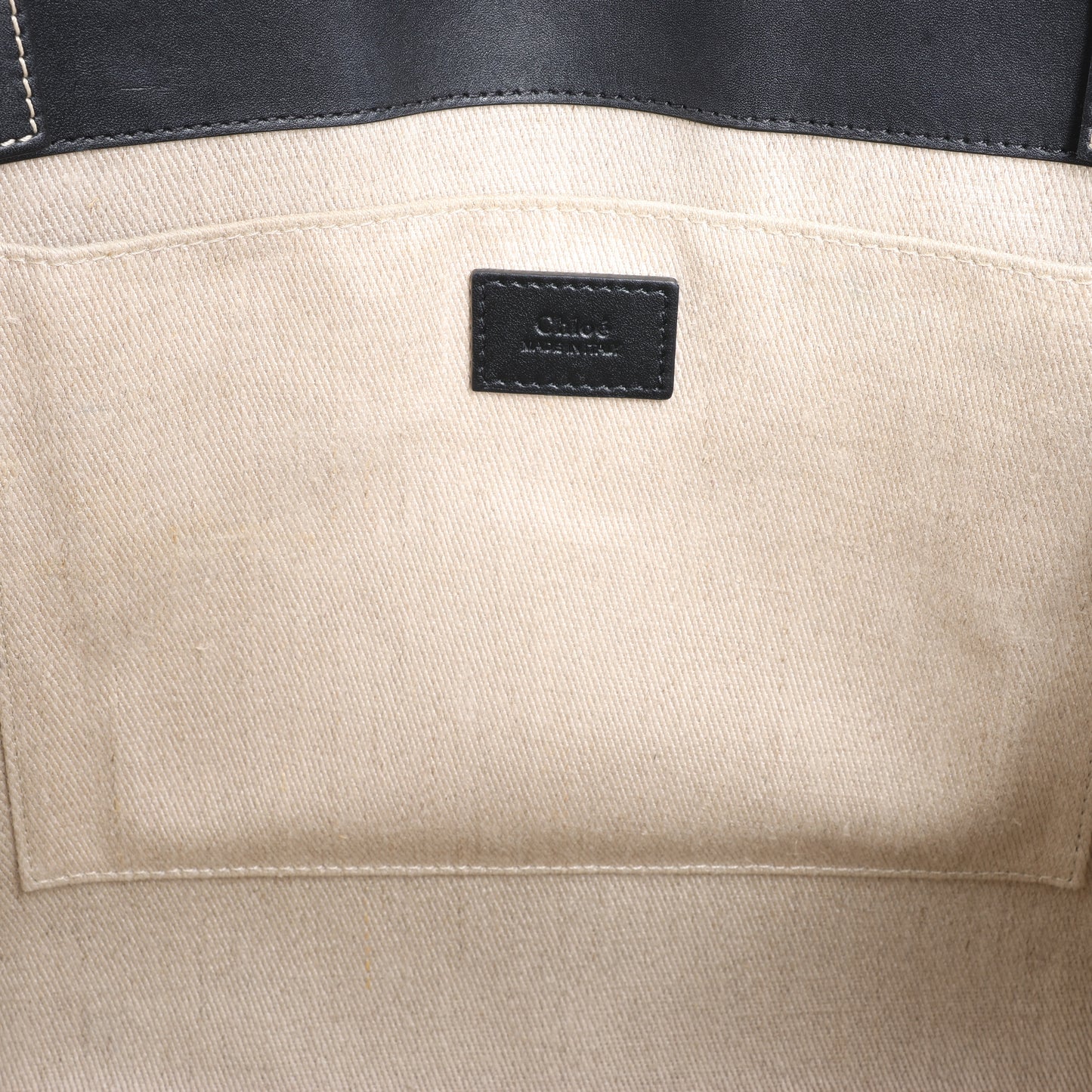 Sac cabas Chloé Woody Medium en cuir noir