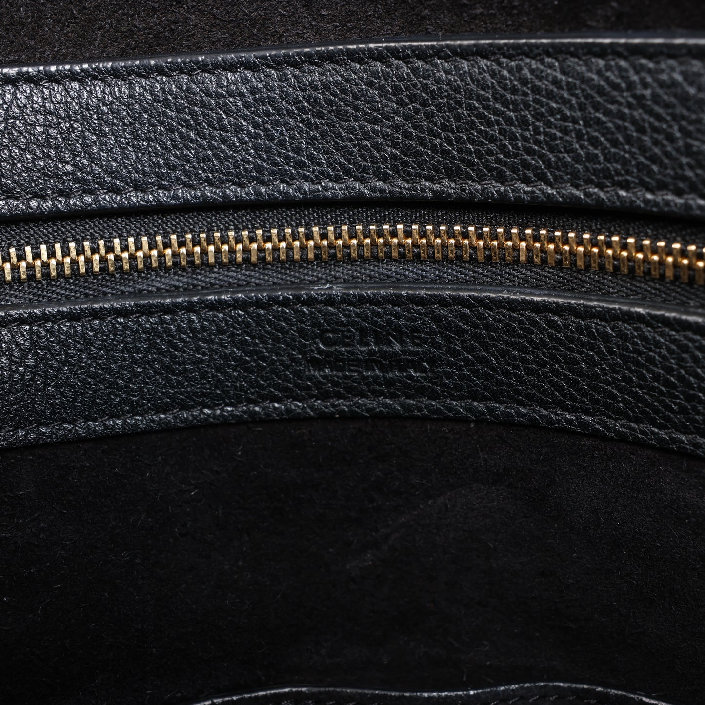 Celine Cabas Phantom Small Leather Shoulder Bag in Black
