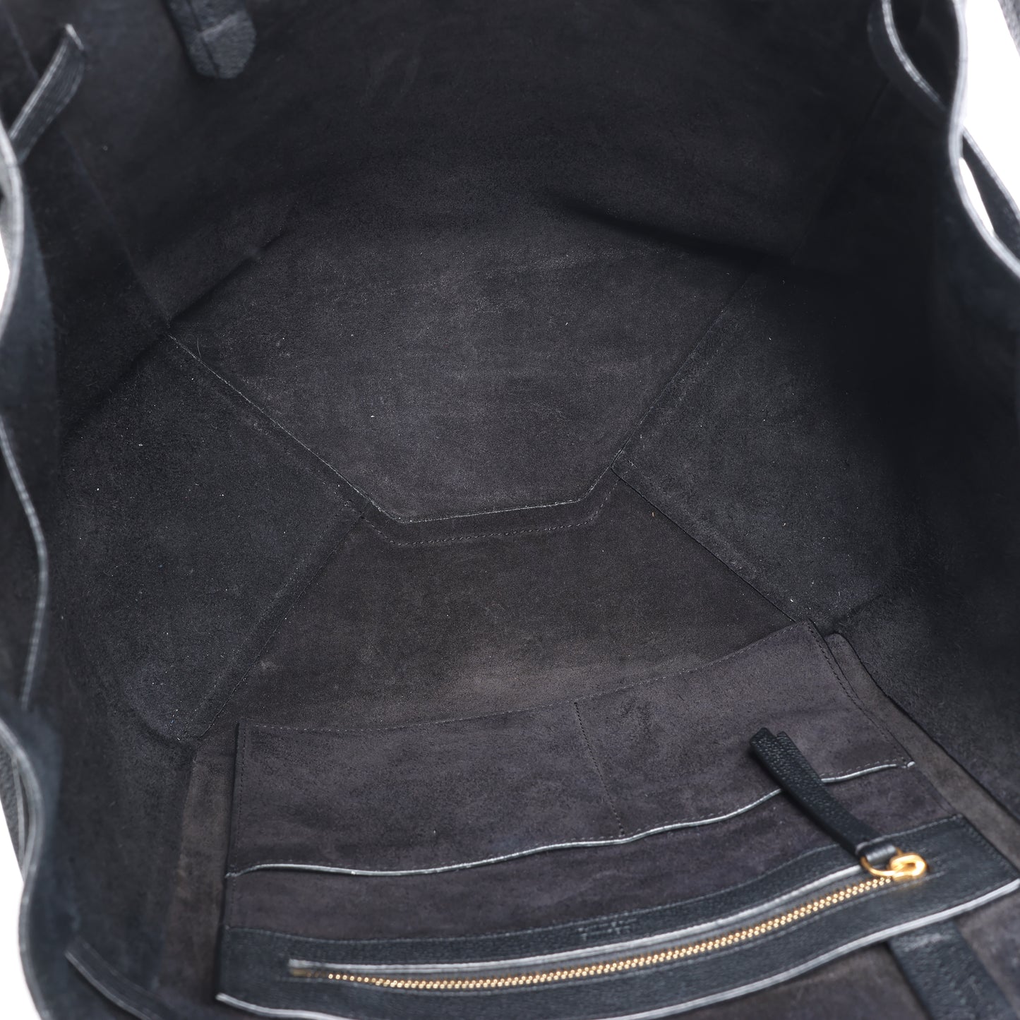 Celine Cabas Phantom Small Leather Shoulder Bag in Black