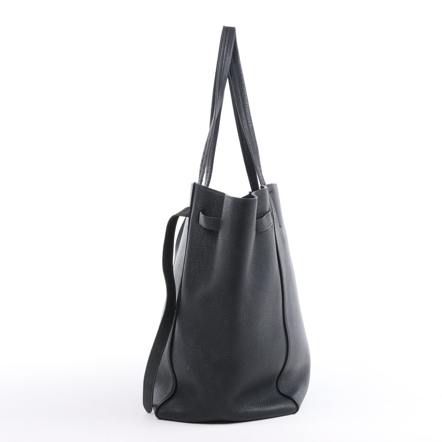 Celine Cabas Phantom Small Leather Shoulder Bag in Black
