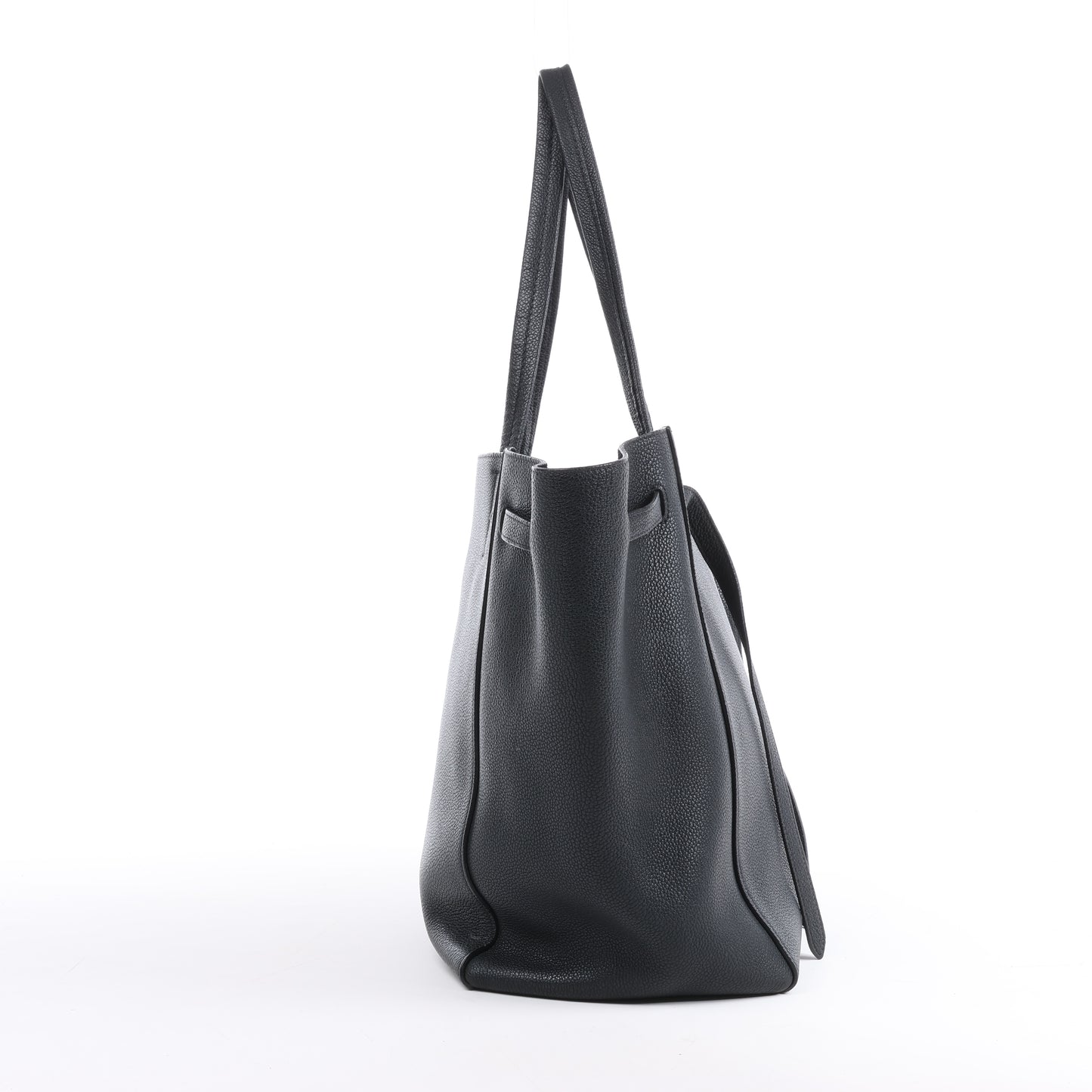 Celine Cabas Phantom Small Leather Shoulder Bag in Black
