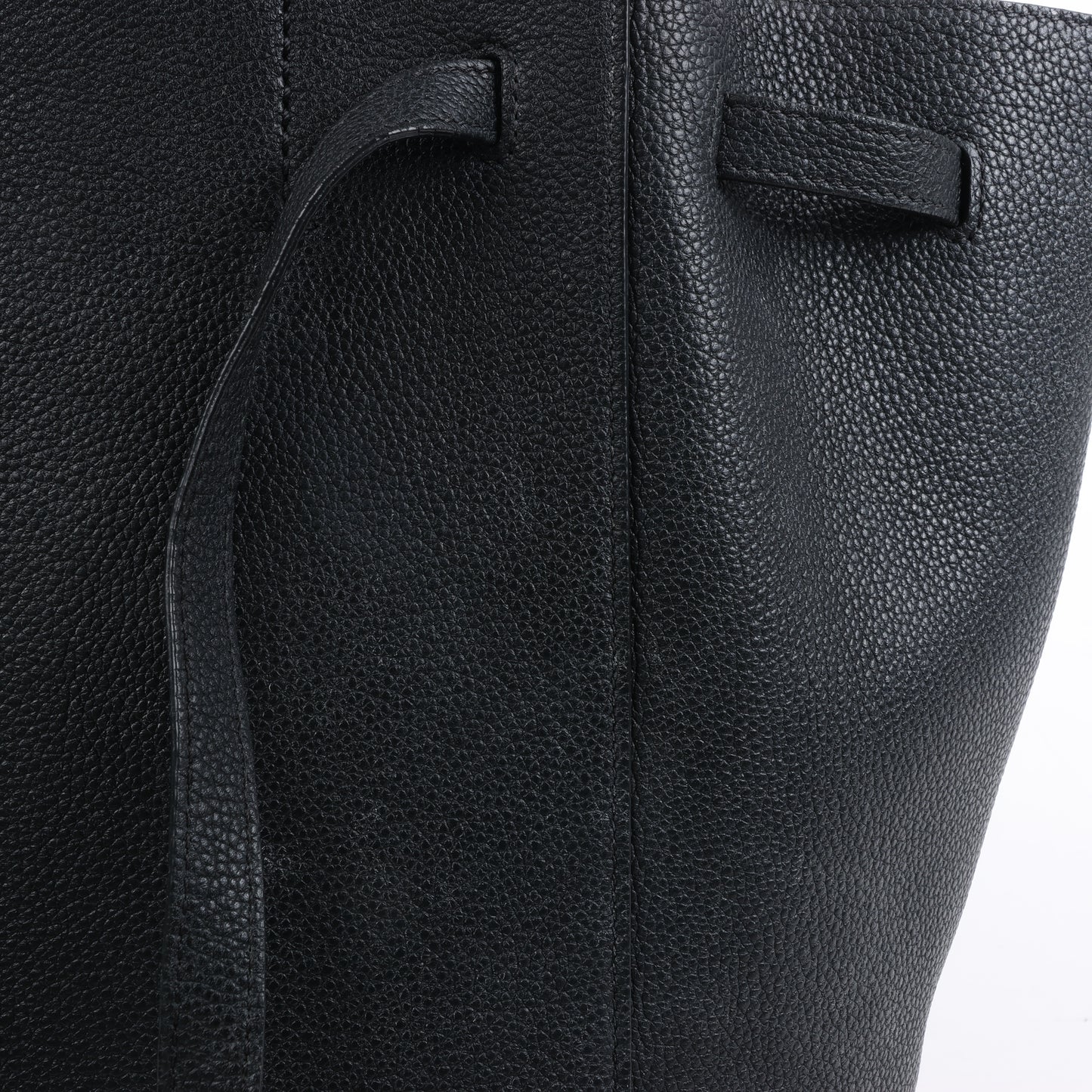 Celine Cabas Phantom Small Leather Shoulder Bag in Black