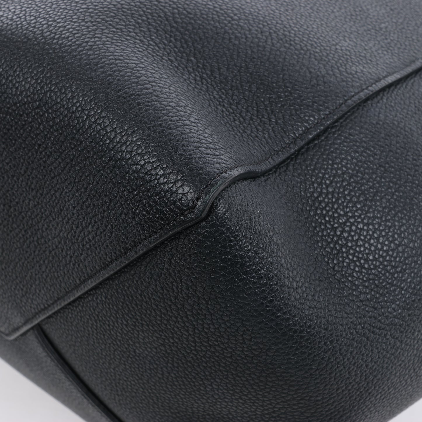 Celine Cabas Phantom Small Leather Shoulder Bag in Black