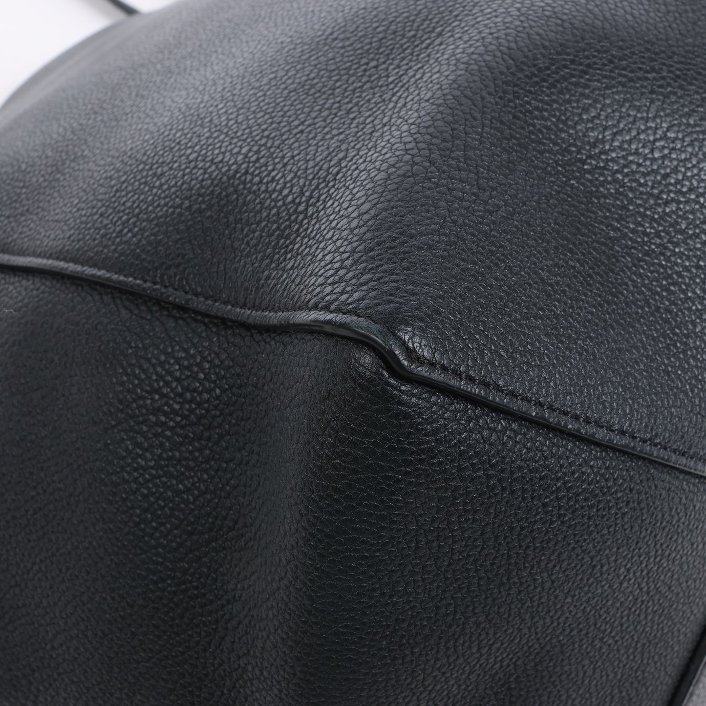 Celine Cabas Phantom Small Leather Shoulder Bag in Black