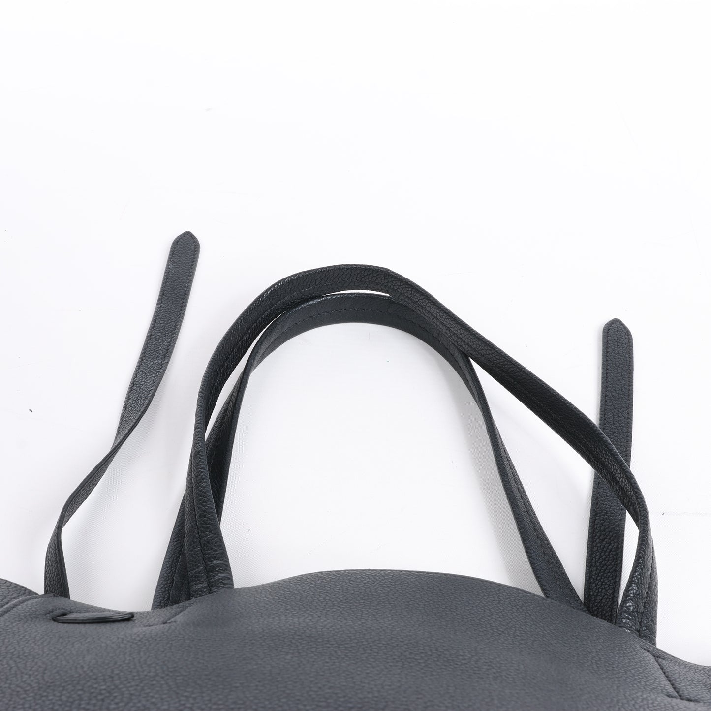 Celine Cabas Phantom Small Leather Shoulder Bag in Black