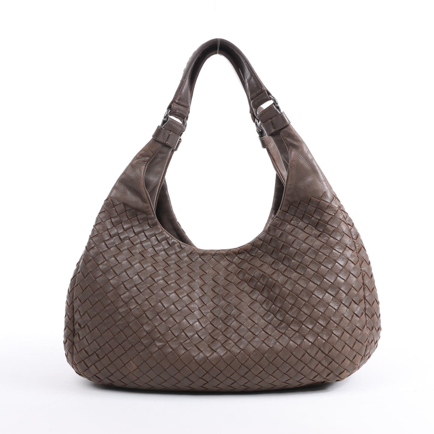 Bottega Veneta Intrecciato Campana Sac à bandoulière en cuir marron