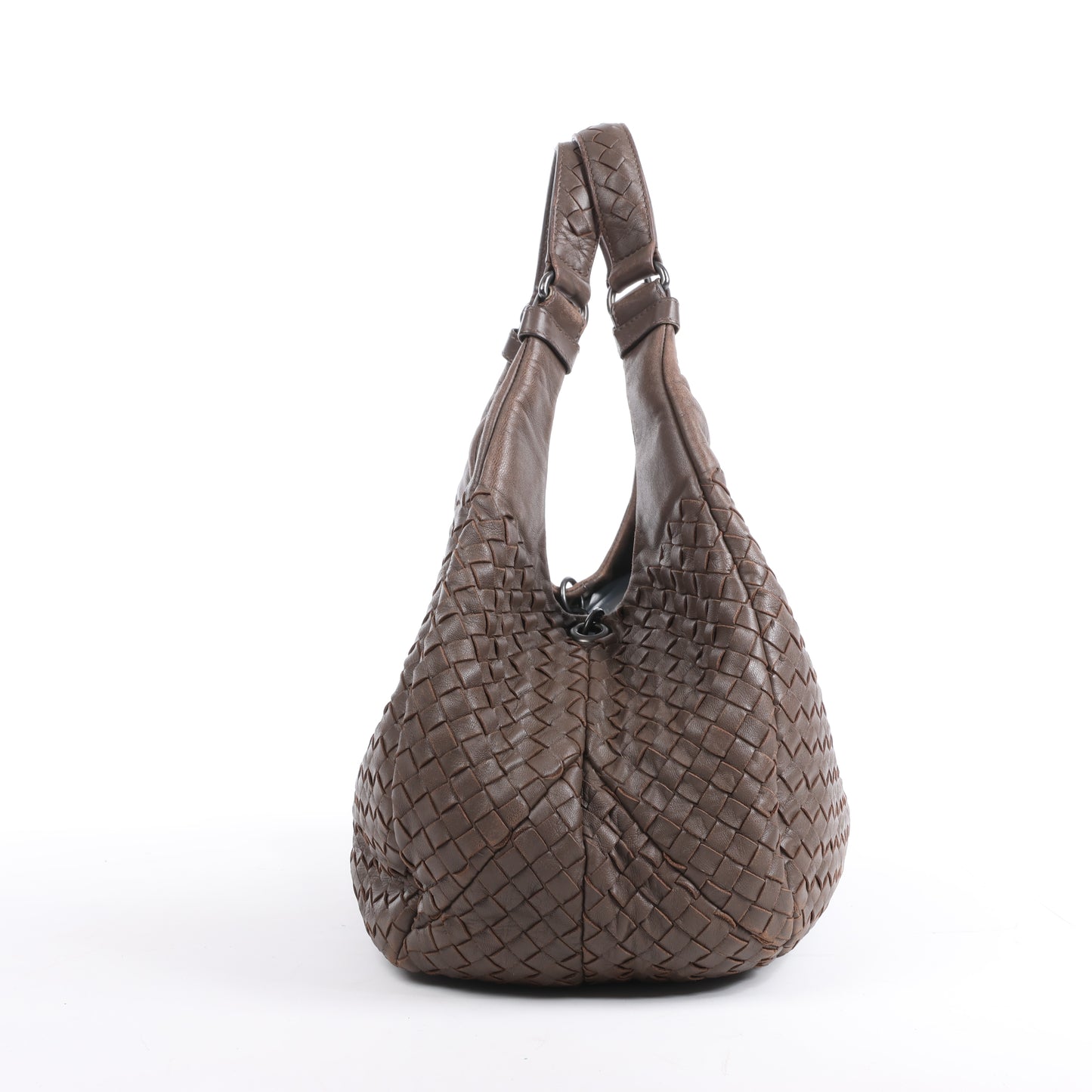 Bottega Veneta Intrecciato Campana Sac à bandoulière en cuir marron