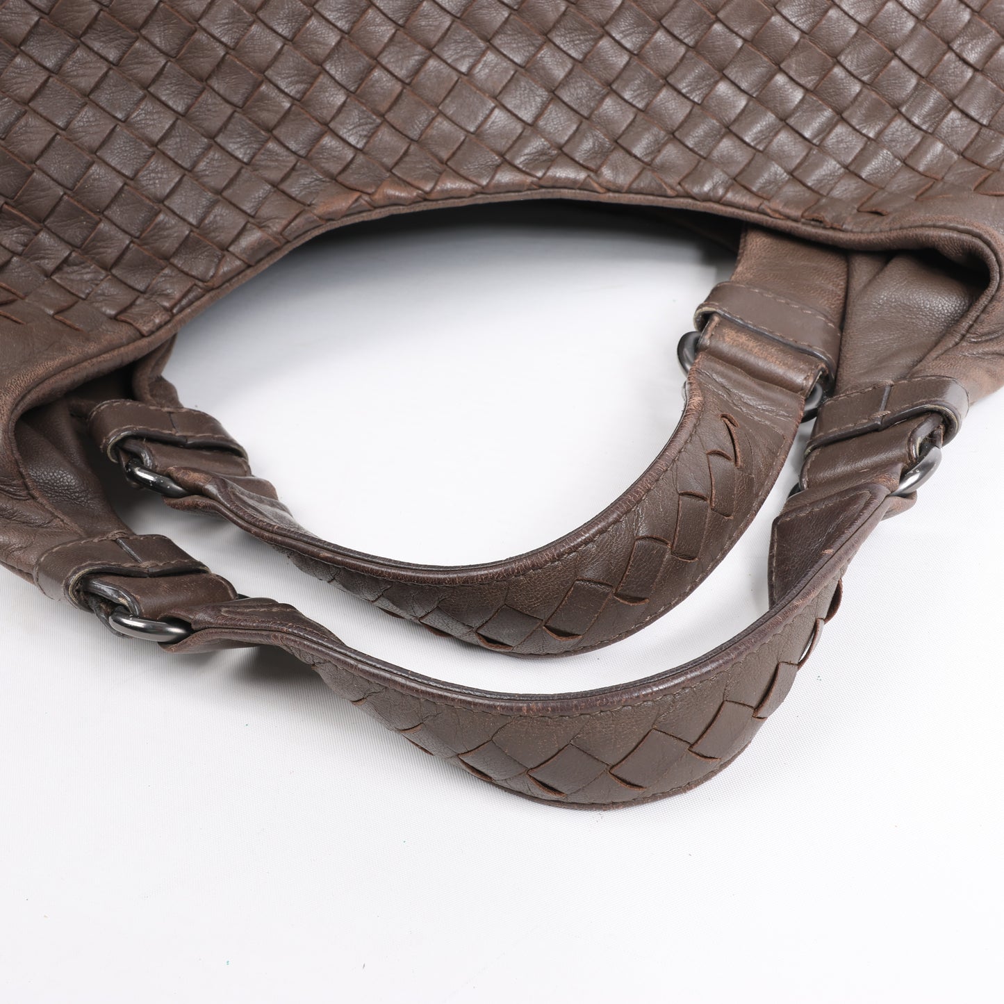 Bottega Veneta Intrecciato Campana Sac à bandoulière en cuir marron