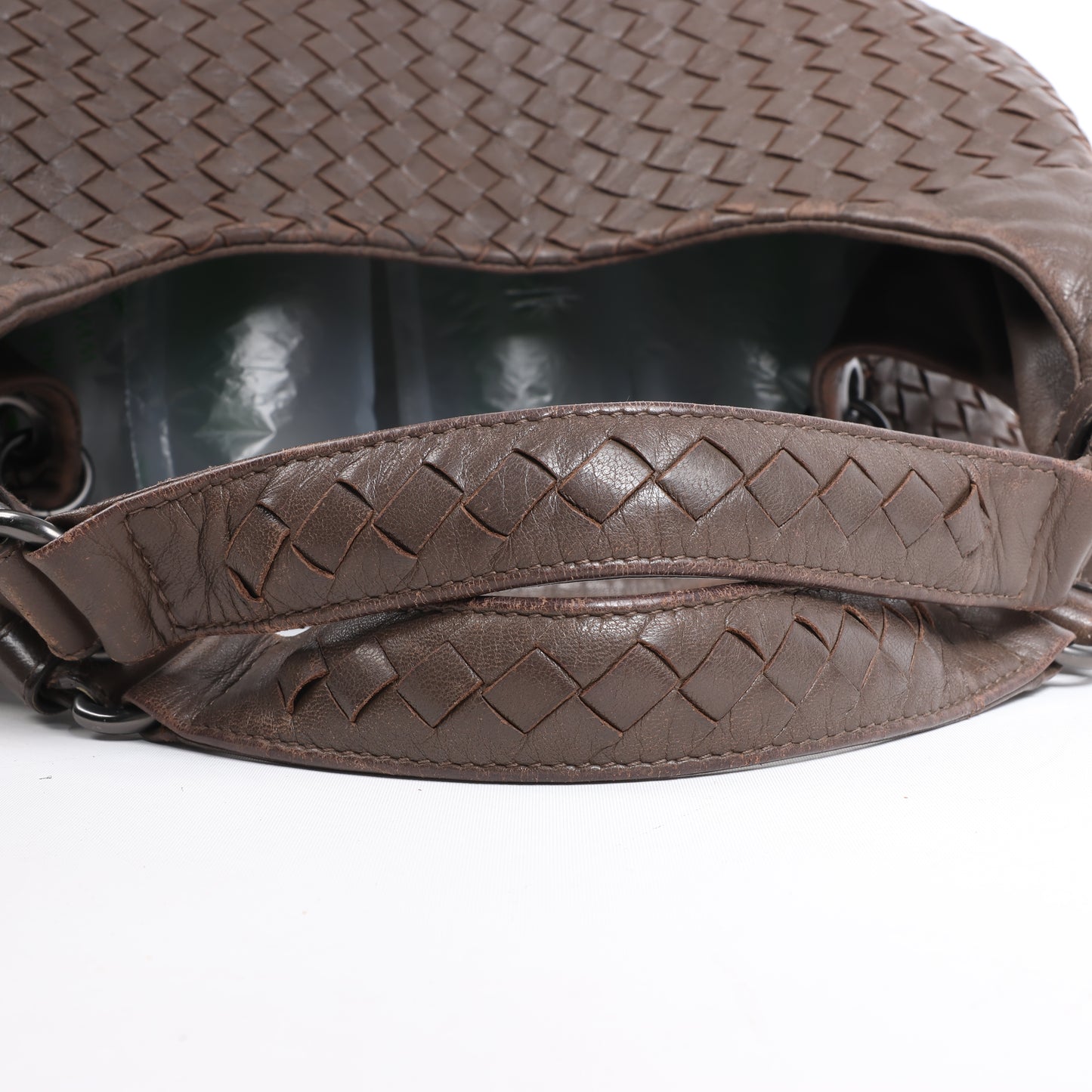 Bottega Veneta Intrecciato Campana Sac à bandoulière en cuir marron
