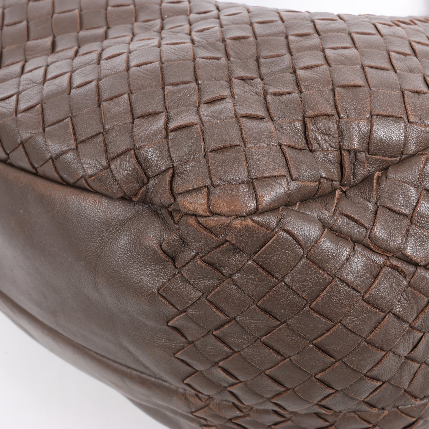 Bottega Veneta Intrecciato Campana Sac à bandoulière en cuir marron
