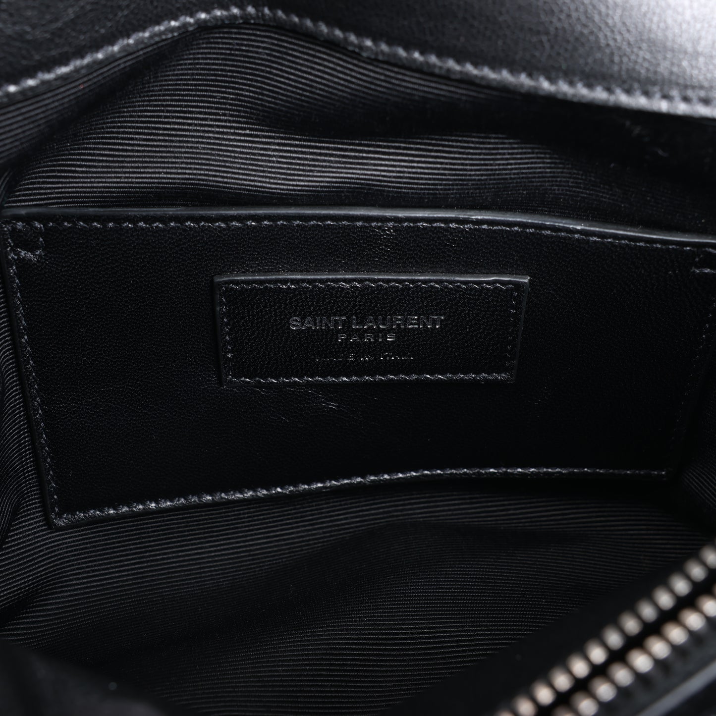 Saint Laurent Paris College Leather Chain Shoulder Bag in Black