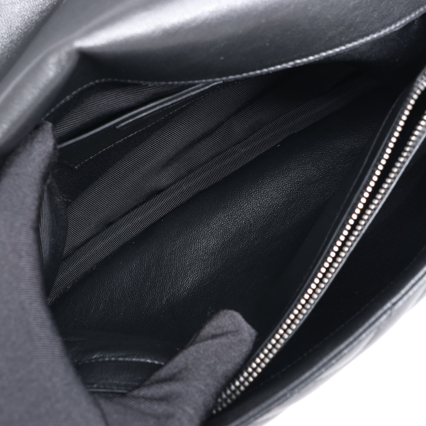 Saint Laurent Paris College Leather Chain Shoulder Bag in Black