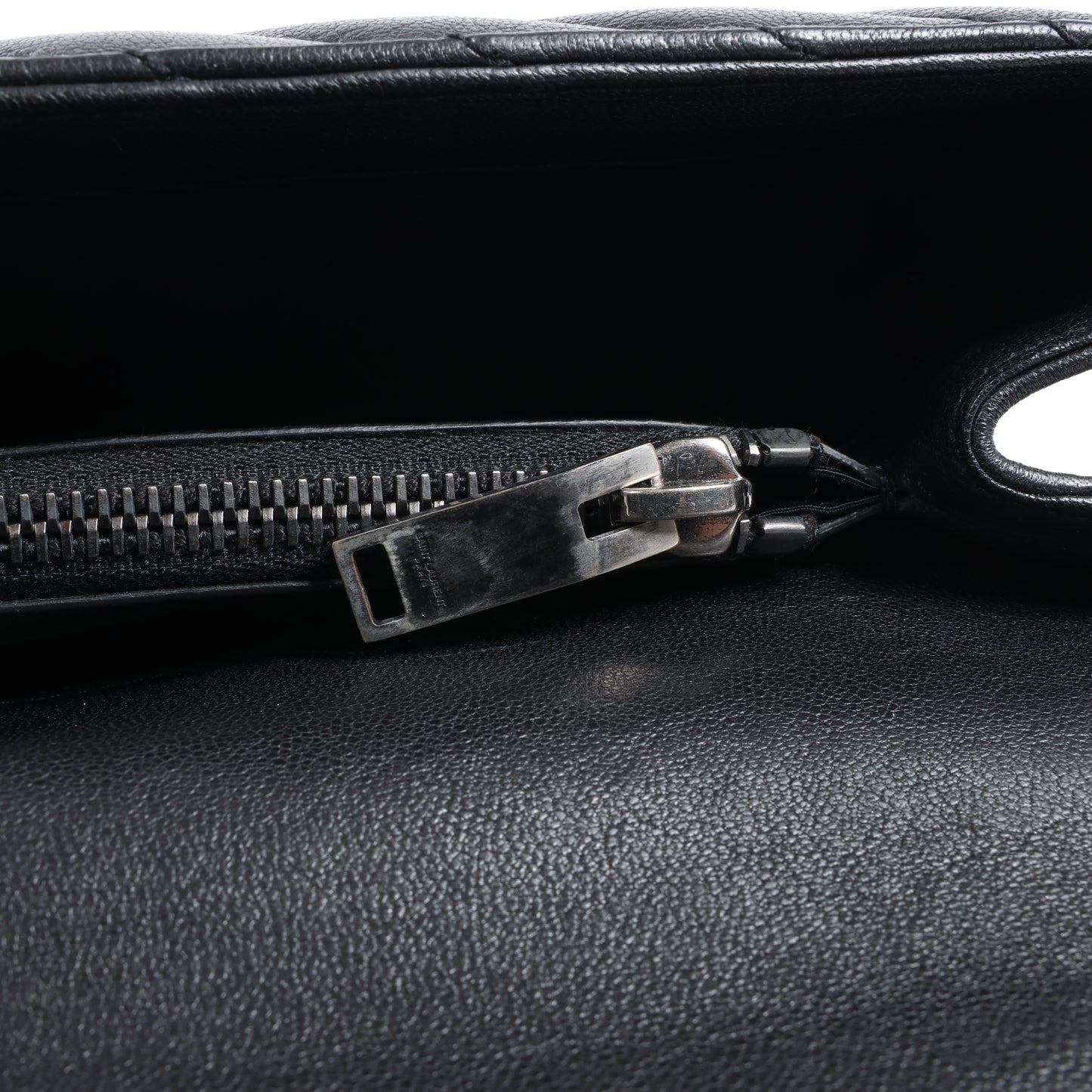 Saint Laurent Paris College Leather Chain Shoulder Bag in Black