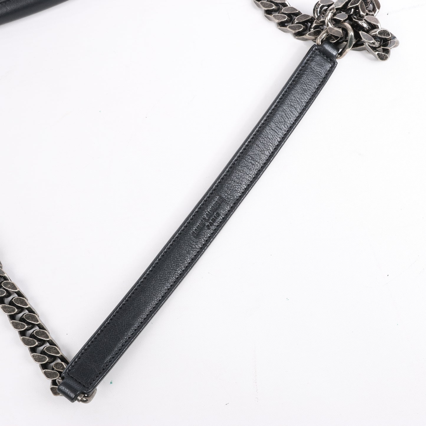 Saint Laurent Paris College Leather Chain Shoulder Bag in Black
