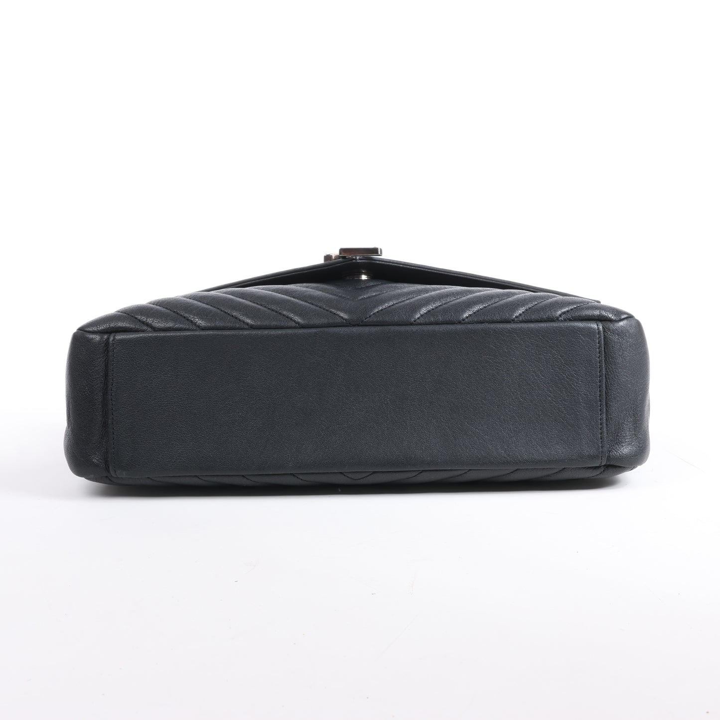 Saint Laurent Paris College Leather Chain Shoulder Bag in Black