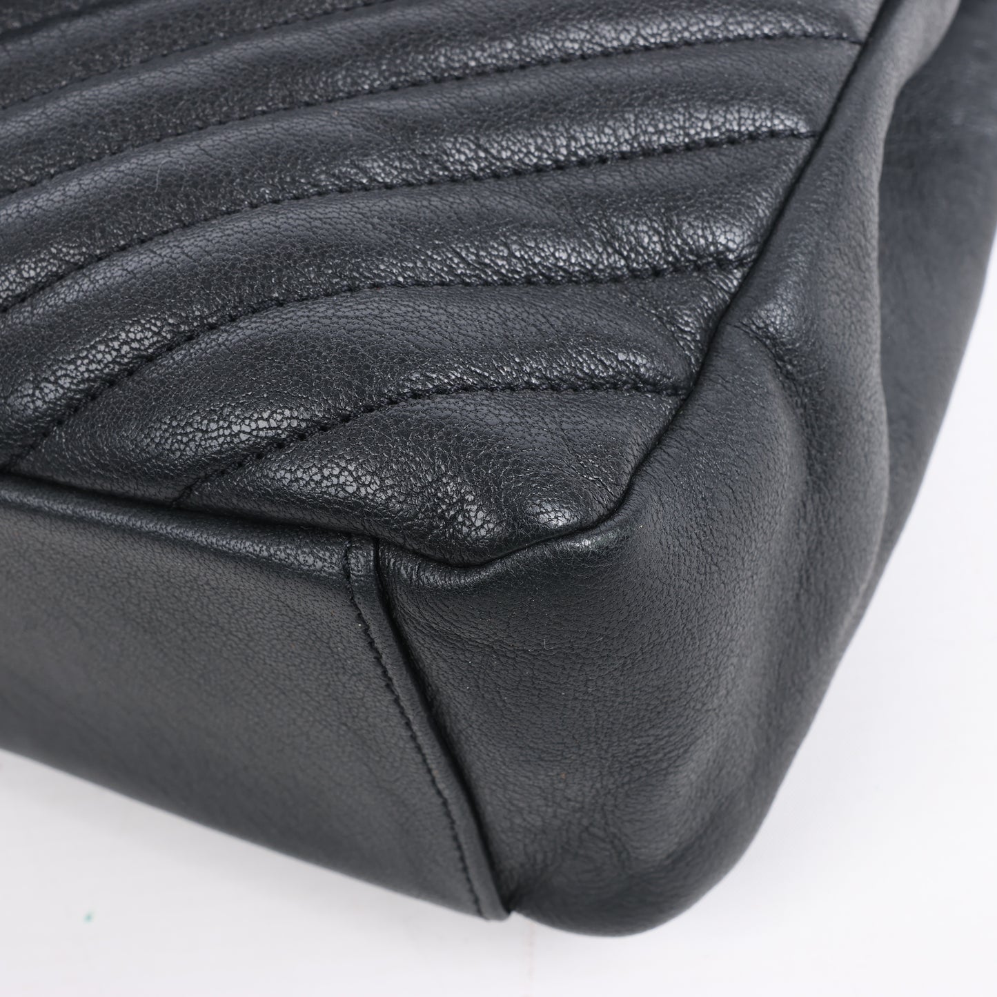 Saint Laurent Paris College Leather Chain Shoulder Bag in Black