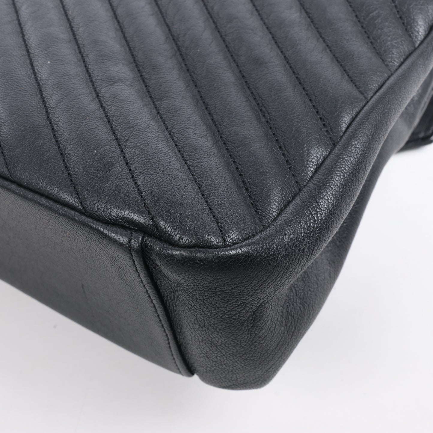 Saint Laurent Paris College Leather Chain Shoulder Bag in Black