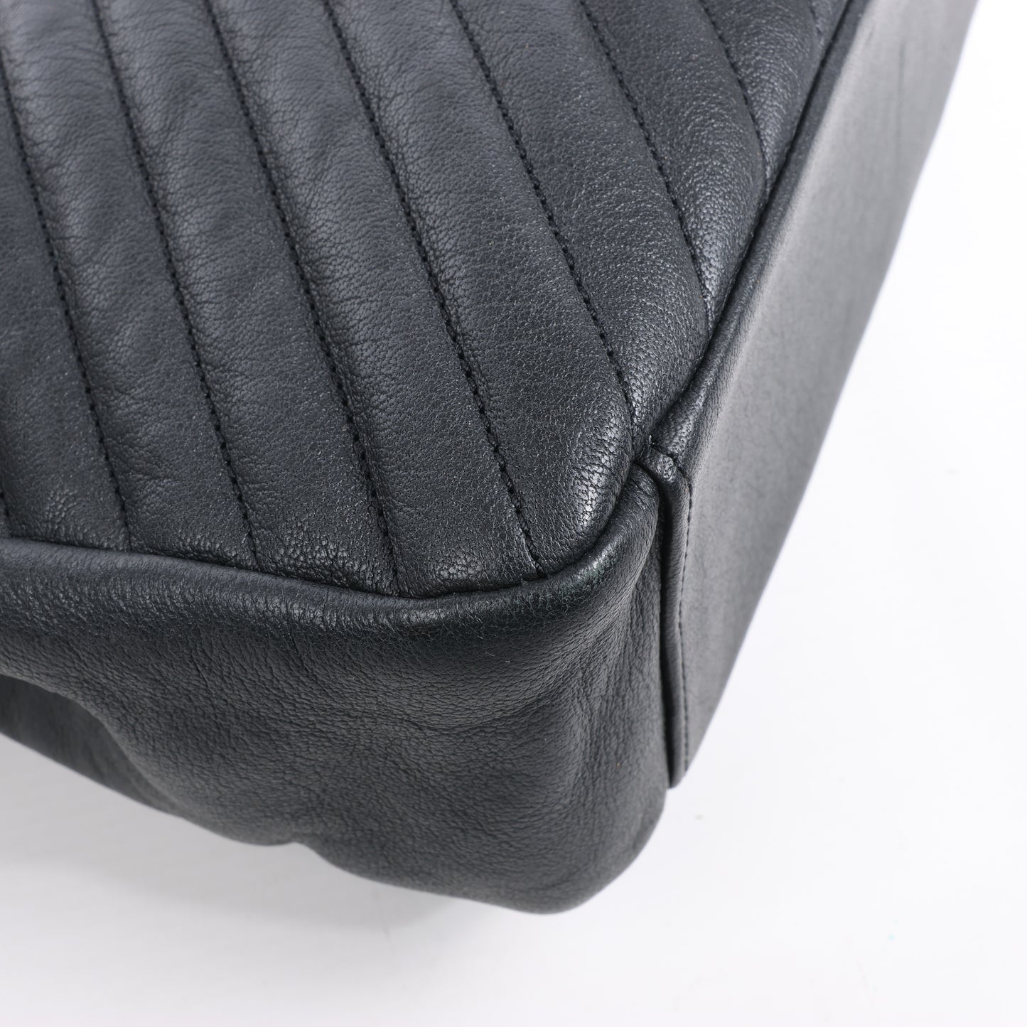 Saint Laurent Paris College Leather Chain Shoulder Bag in Black