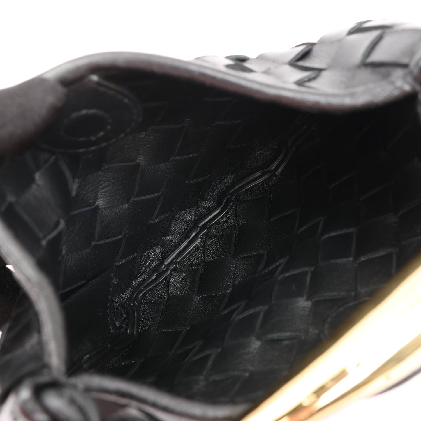Bottega Veneta Intrecciato Sardines Leather Shoulder Bag in Black