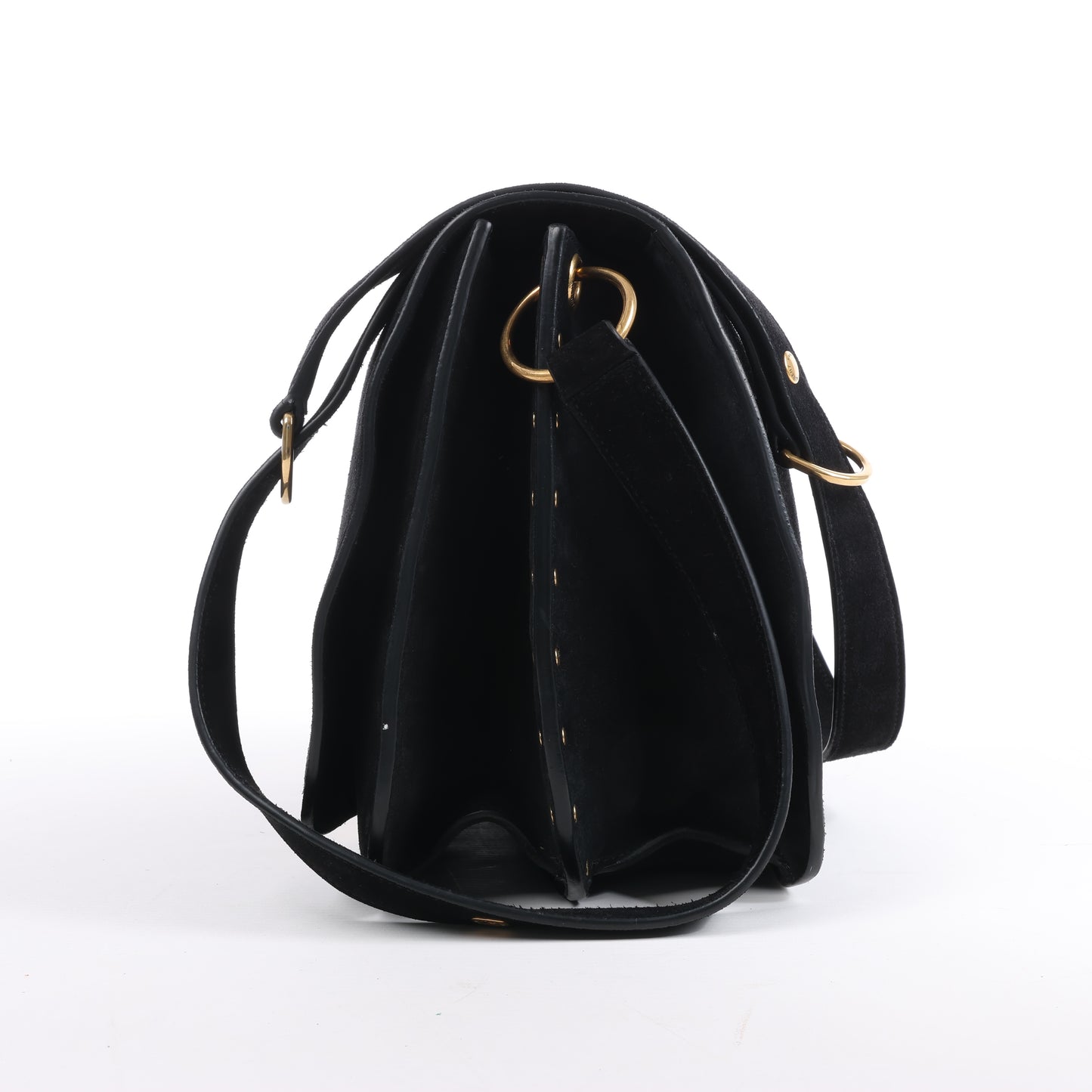 Saint Laurent Paris – Amalia – Schultertasche aus Wildleder in Schwarz