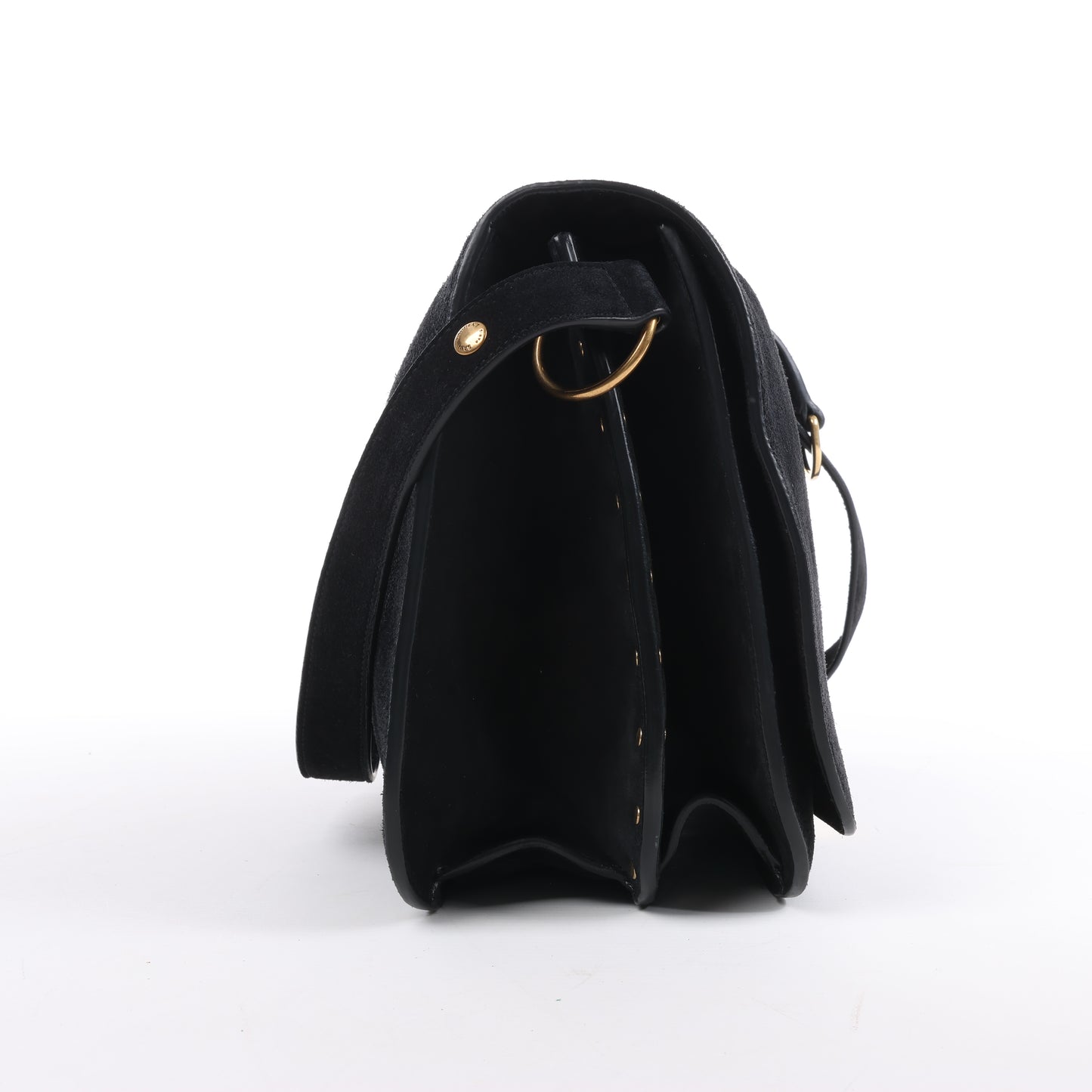 Saint Laurent Paris – Amalia – Schultertasche aus Wildleder in Schwarz