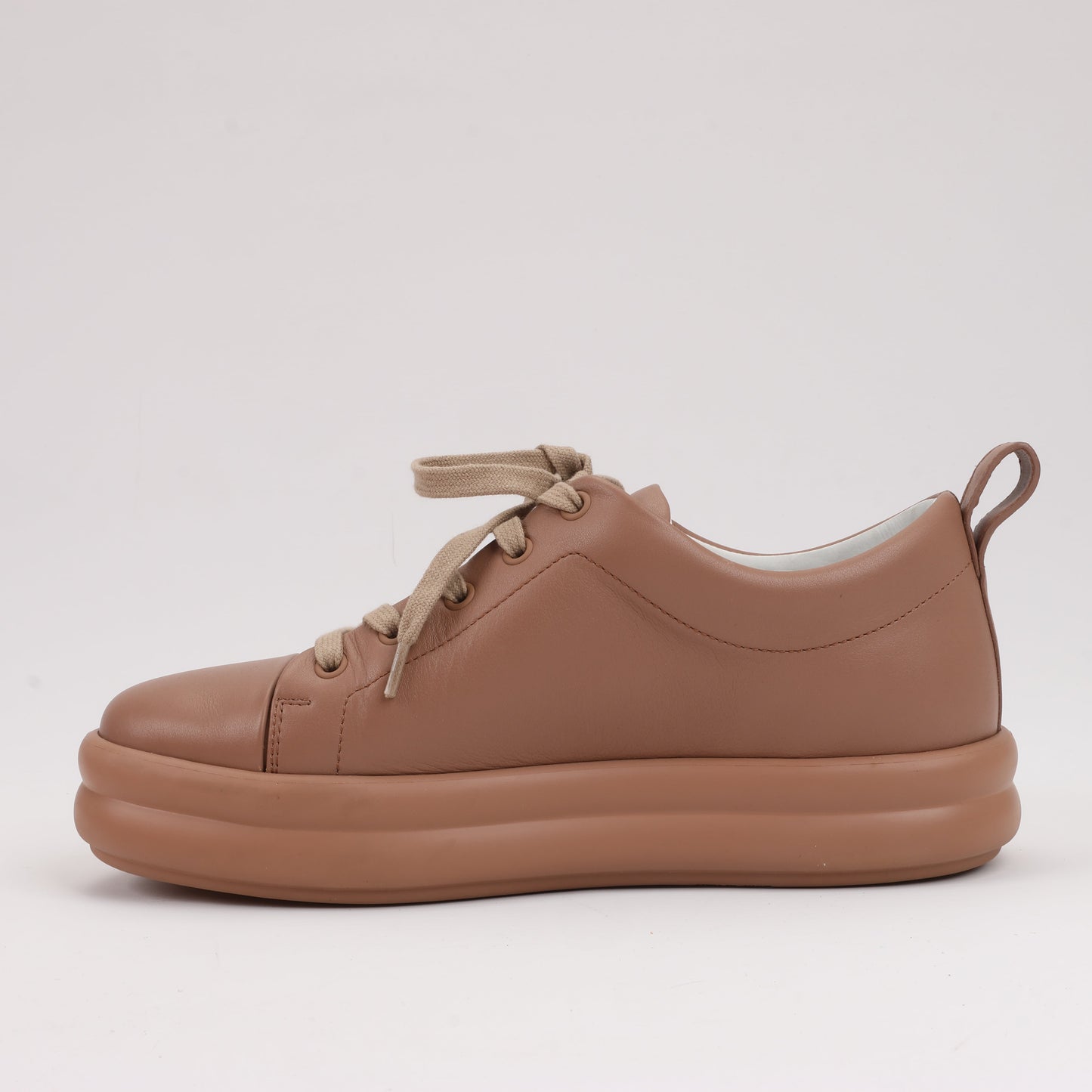 Hermès Happy Leather Sneakers in Brown, Size 39