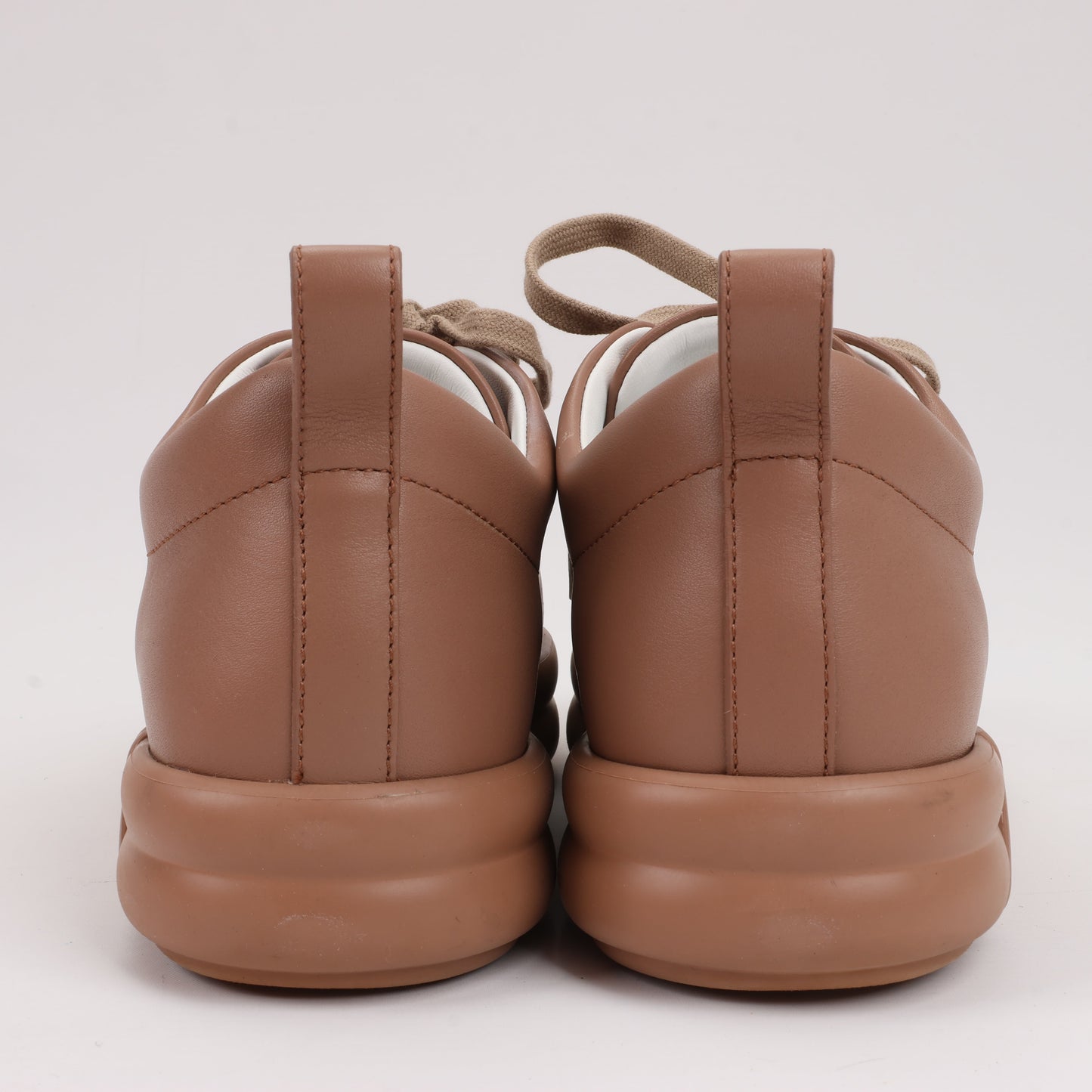 Baskets Hermès Happy en cuir marron, pointure 39