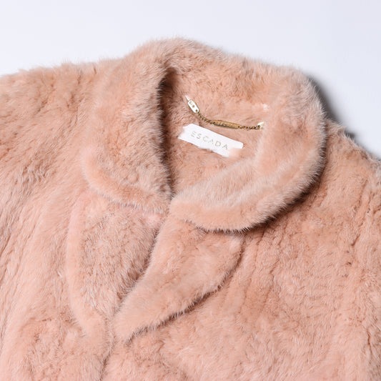 Manteau en fourrure de vison rose Escada, taille 38
