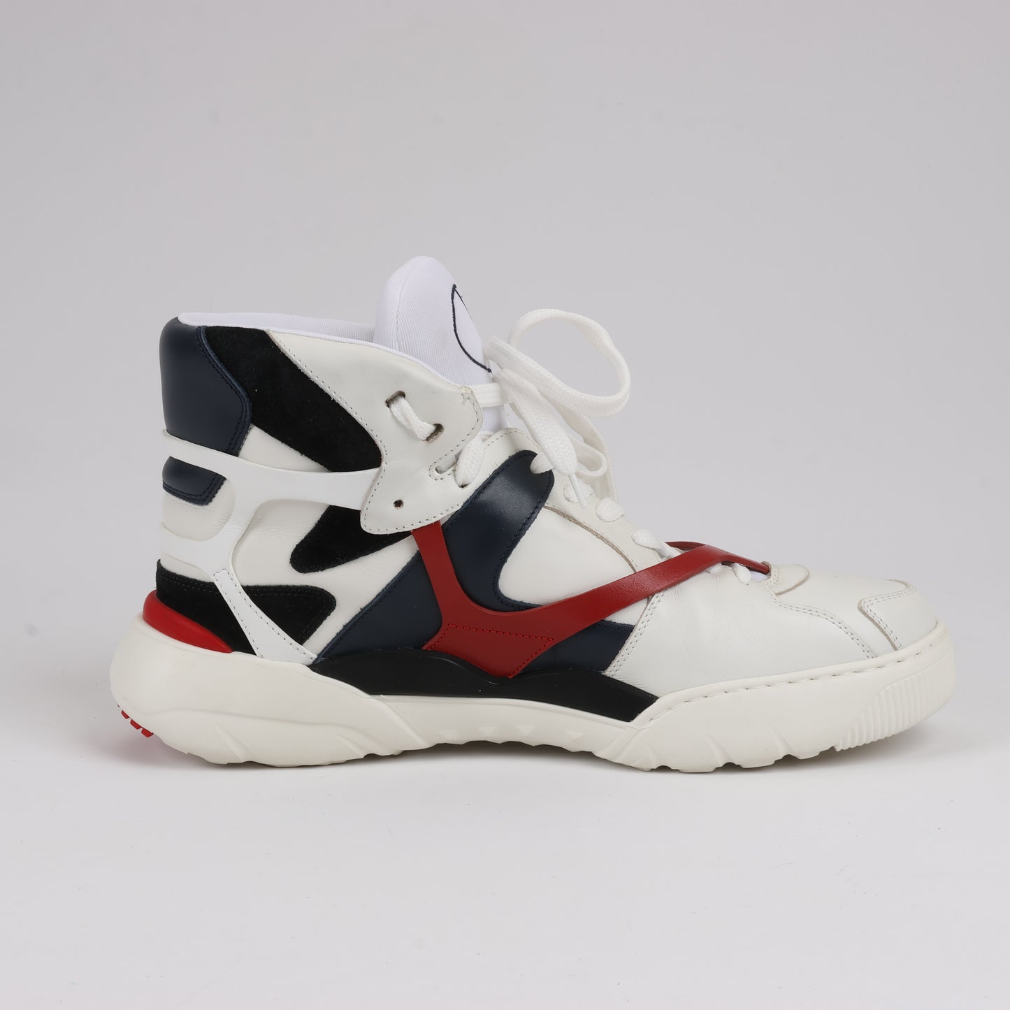 Valentino Garavani Leather High-top Sneakers in Multicolor, Size 44 EU