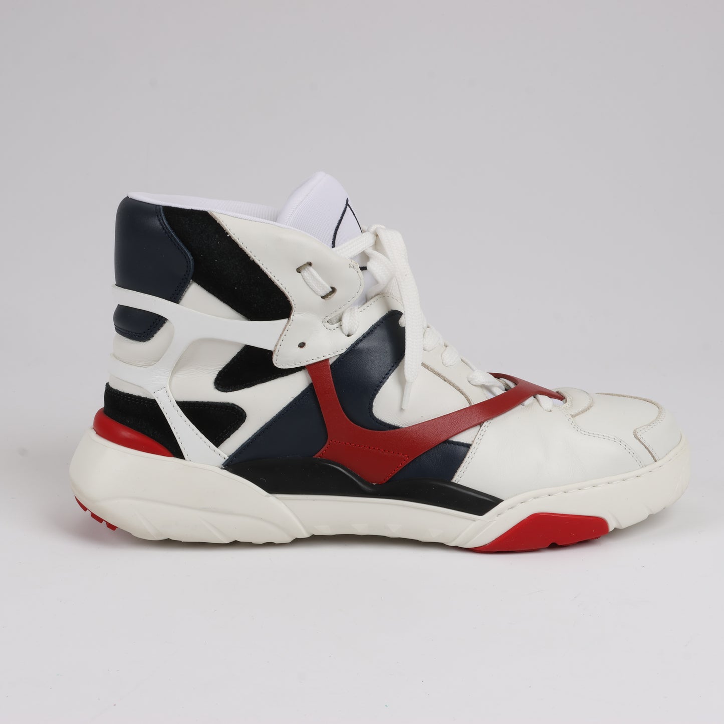 Valentino Garavani Leather High-top Sneakers in Multicolor, Size 44 EU