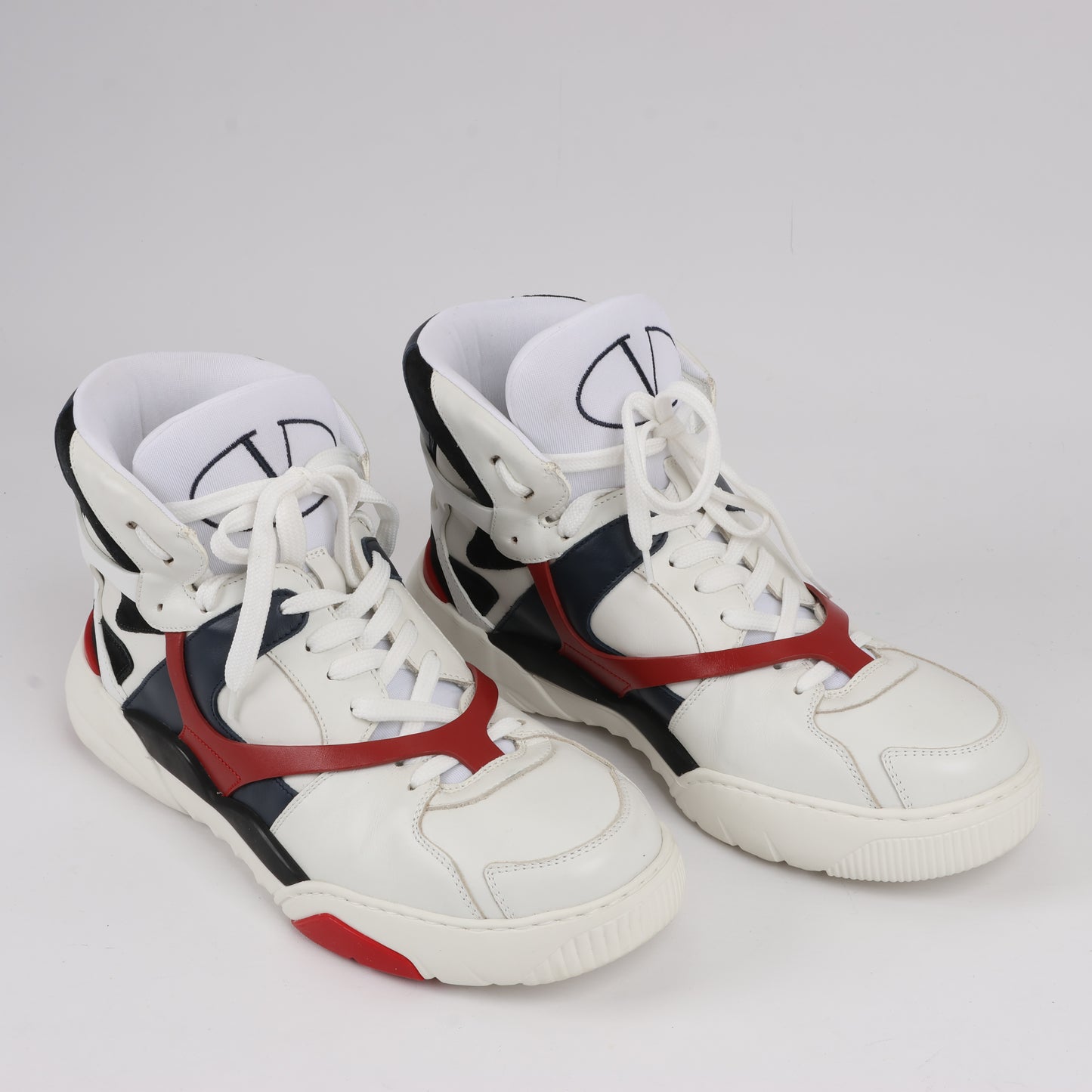 Valentino Garavani Leather High-top Sneakers in Multicolor, Size 44 EU