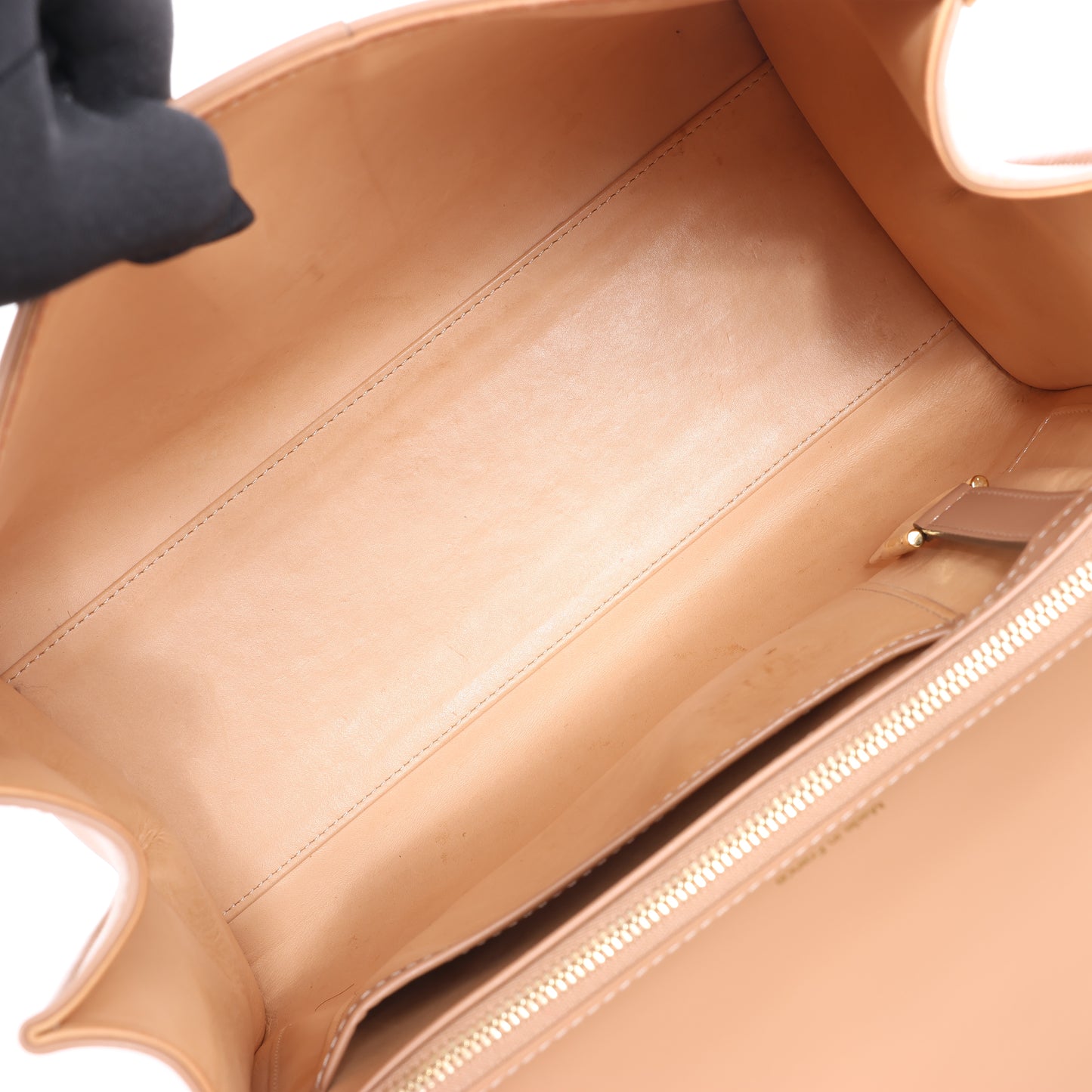 Delvaux Brillant MM Leather 2Way Handbag in Beige