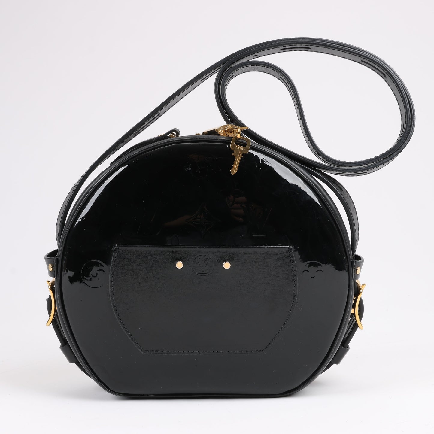 Louis Vuitton Boite Chapeau Souple Vernis Leather Crossbody Bag in Black M53999