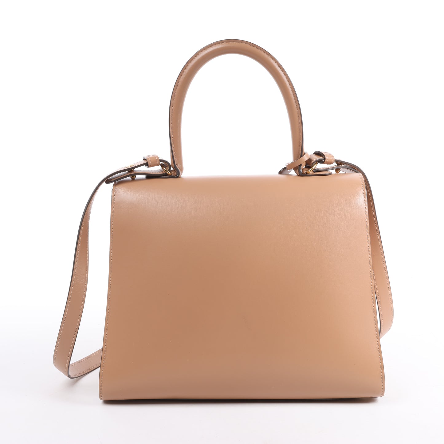 Delvaux Brillant MM Leather 2Way Handbag in Beige