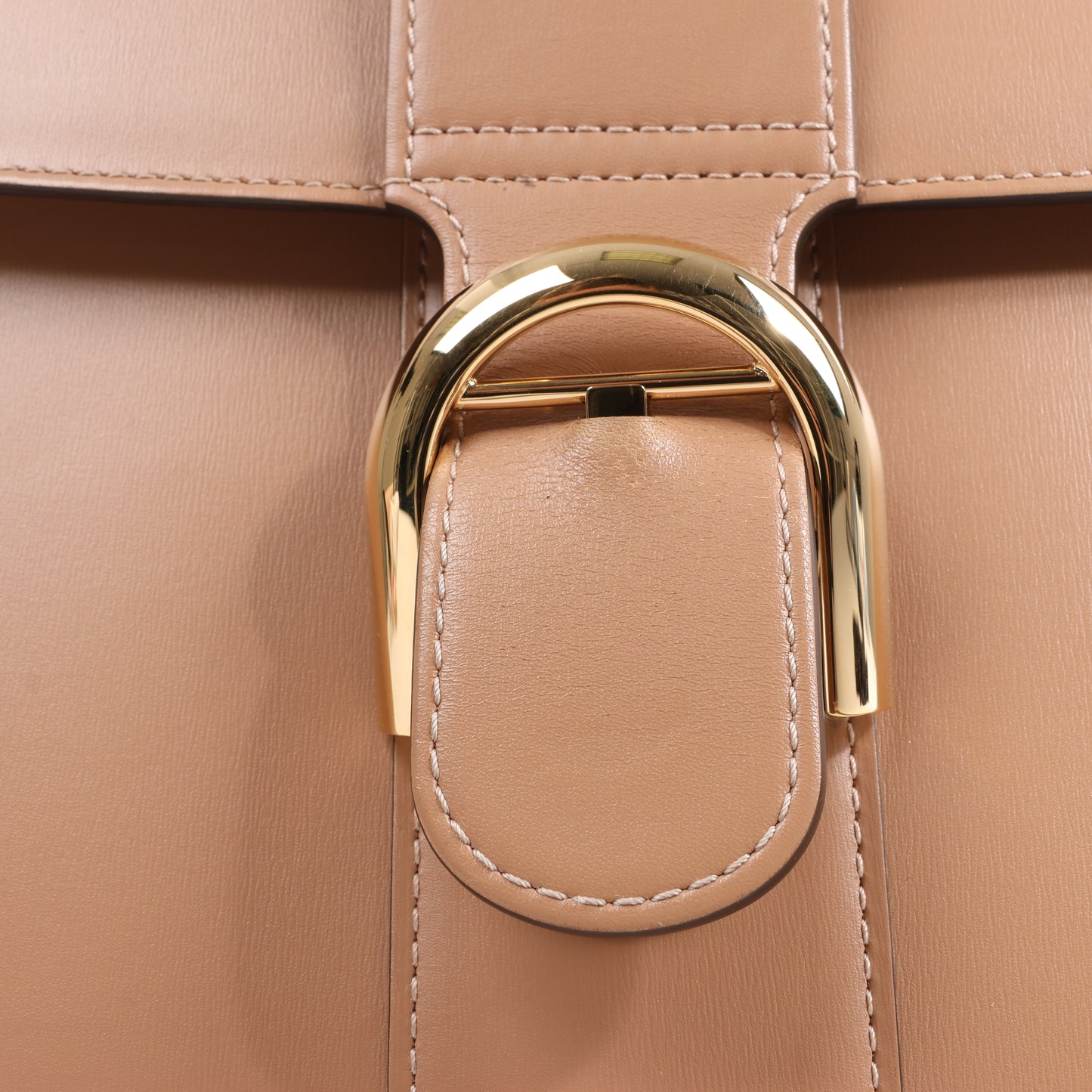 Delvaux Brillant MM Leather 2Way Handbag in Beige