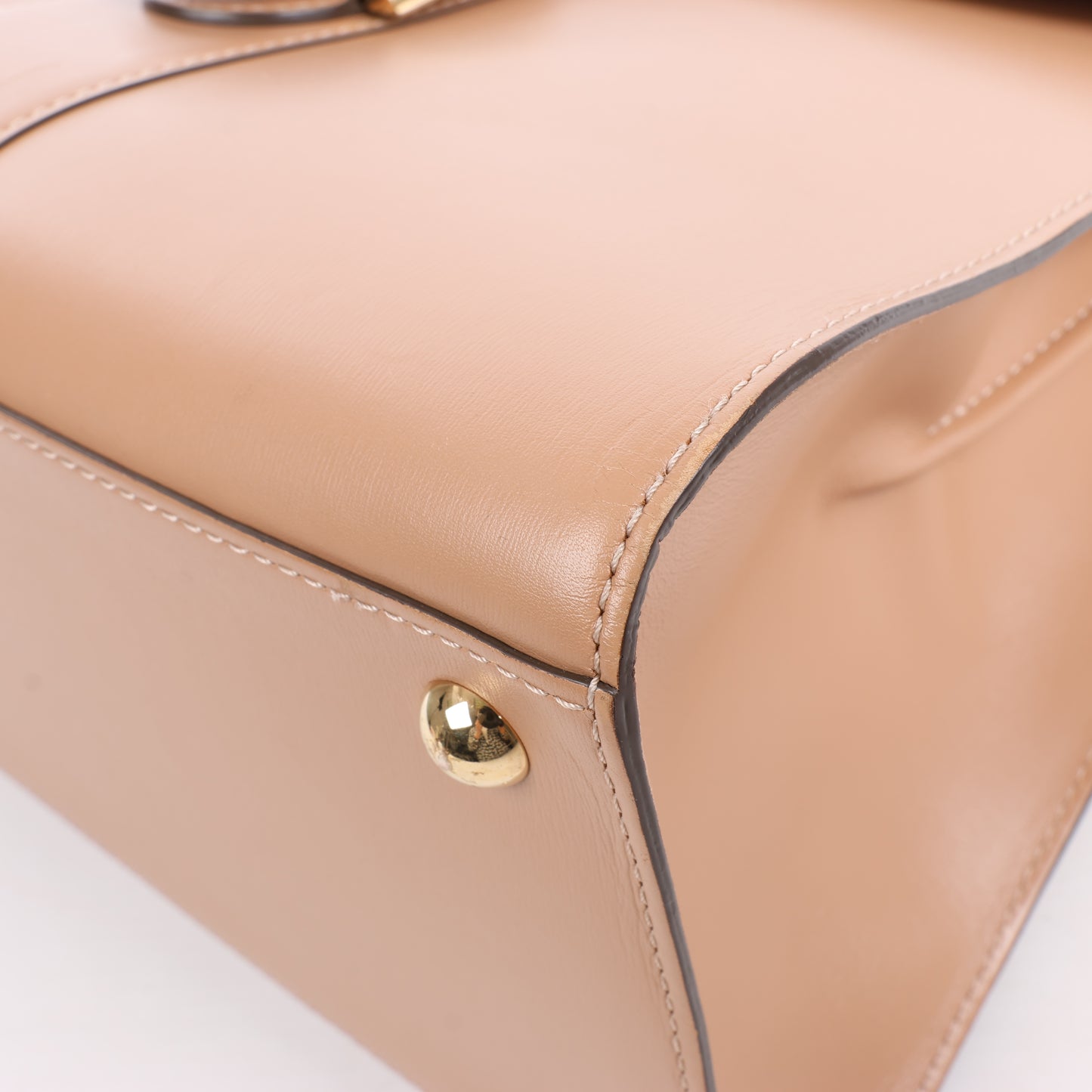 Delvaux Brillant MM Leather 2Way Handbag in Beige