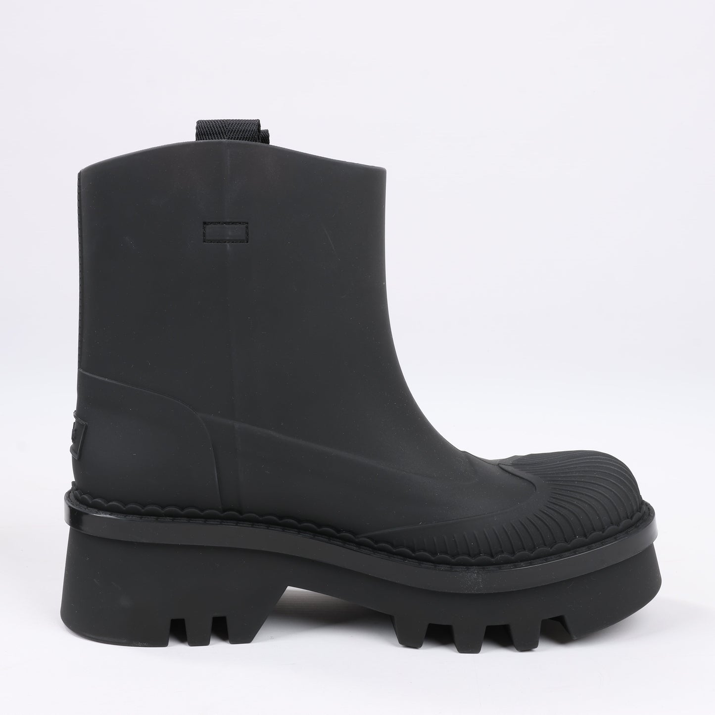 Chloe Rubber Rain Ankle Boots in Black 032324, Size 39 EU