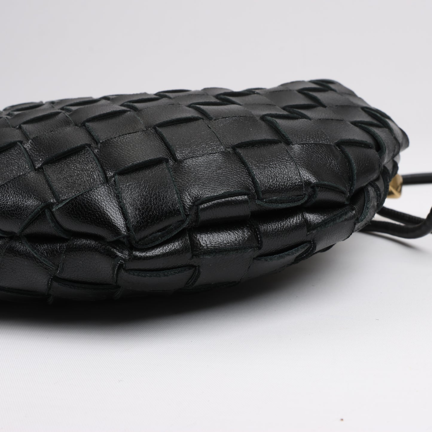 Bottega Veneta Intrecciato Sardines Leather Shoulder Bag in Black