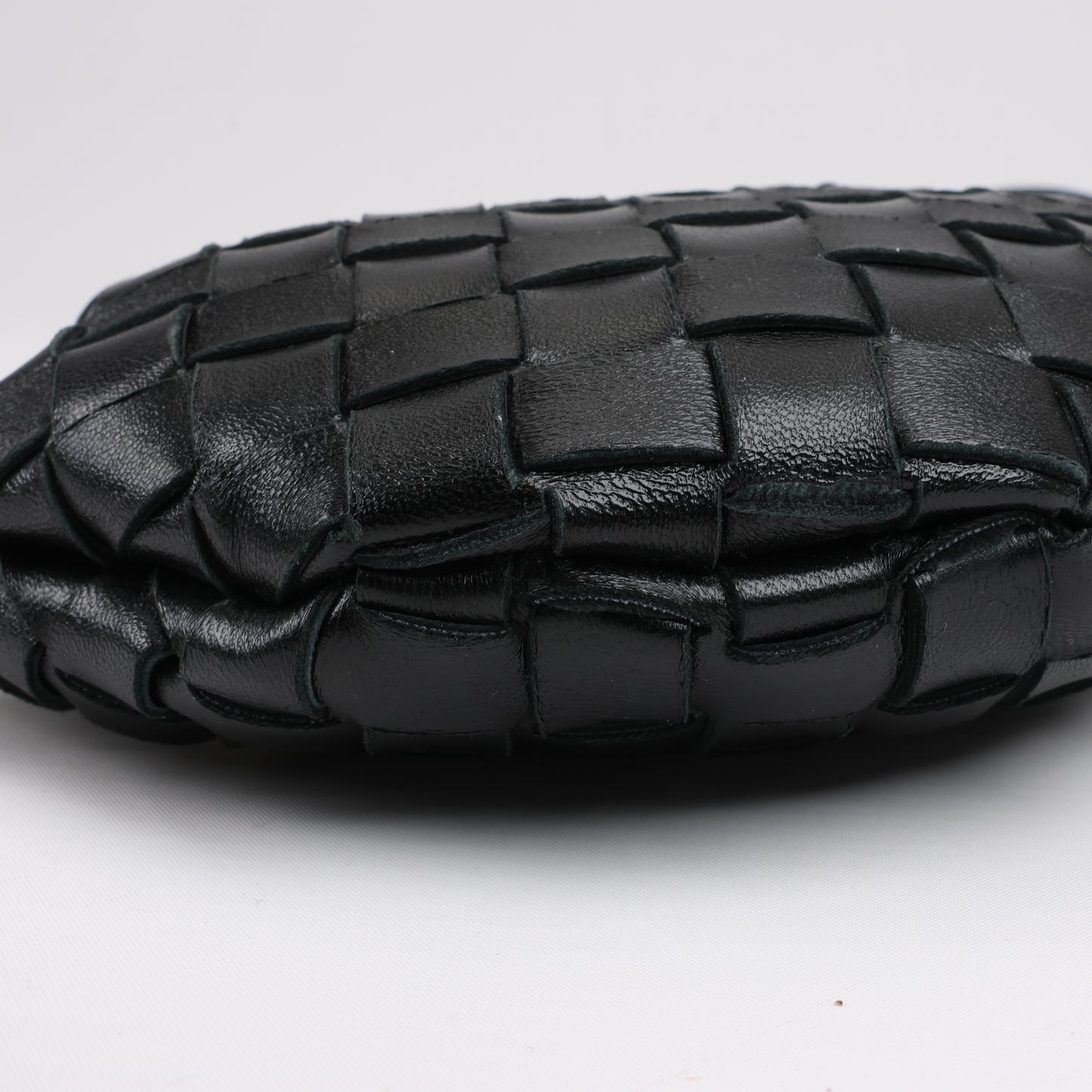 Bottega Veneta Intrecciato Sardines Leather Shoulder Bag in Black