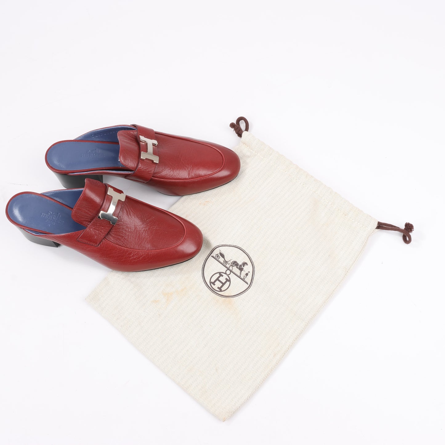 Mule Constance en cuir Hermès Paradis bordeaux, taille 37,5 EU
