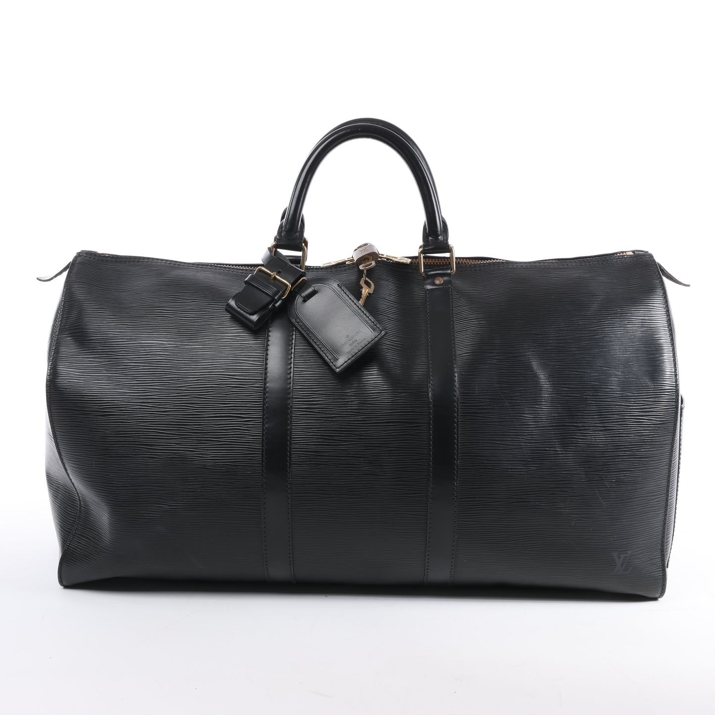 Louis Vuitton Epi Leather Keepall 50 Travel Bag in Black M42962