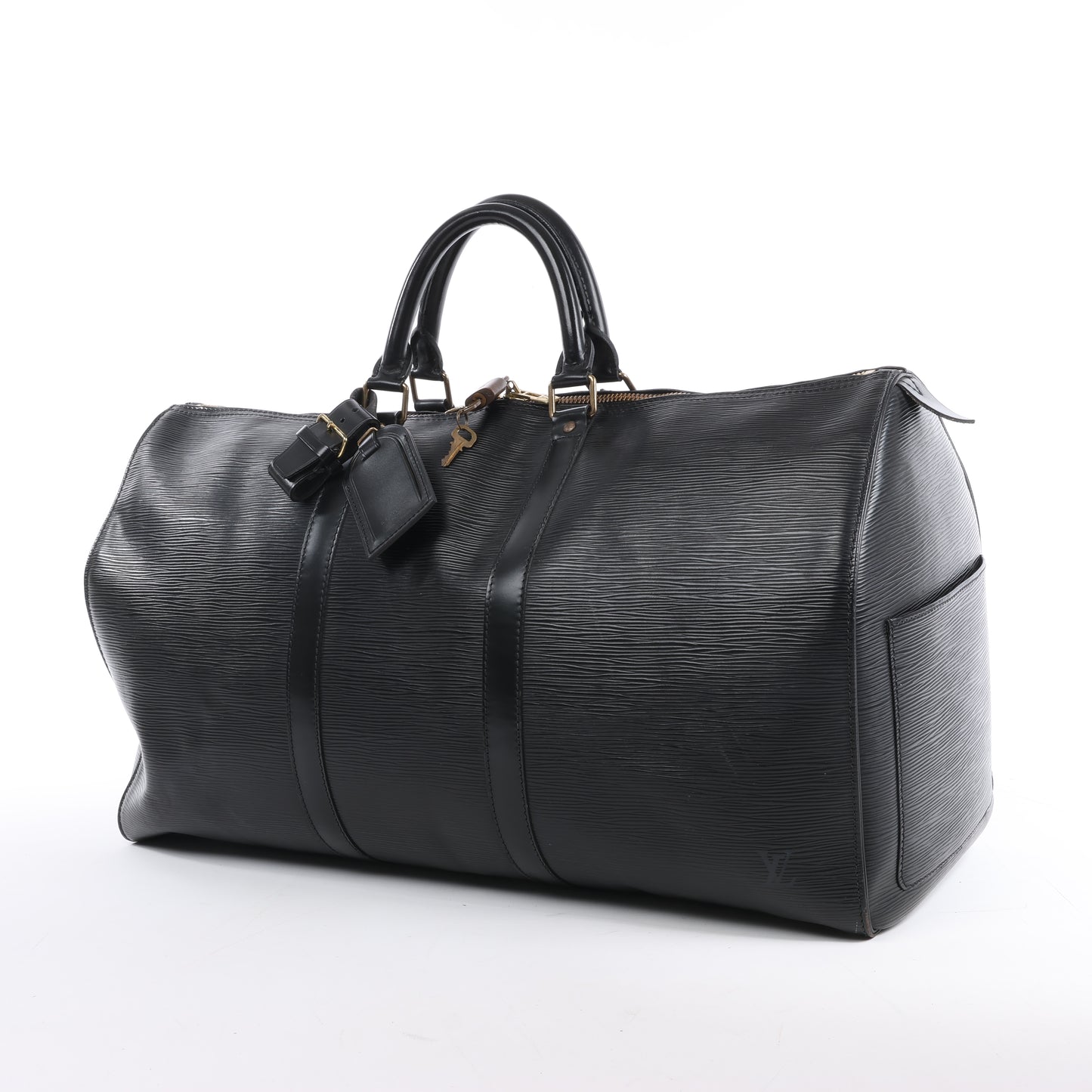 Louis Vuitton Epi Leather Keepall 50 Travel Bag in Black M42962