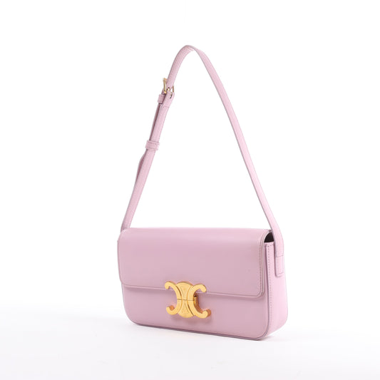 Celine Triomphe Smooth Leather Small Shoulder Bag in Pink