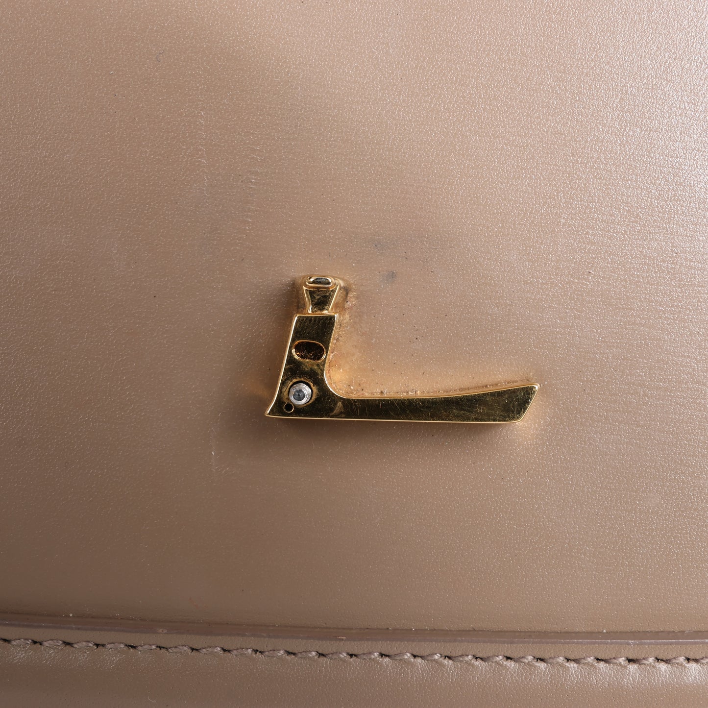 Saint Laurent Paris Solferino Leather Shoulder bag in beige