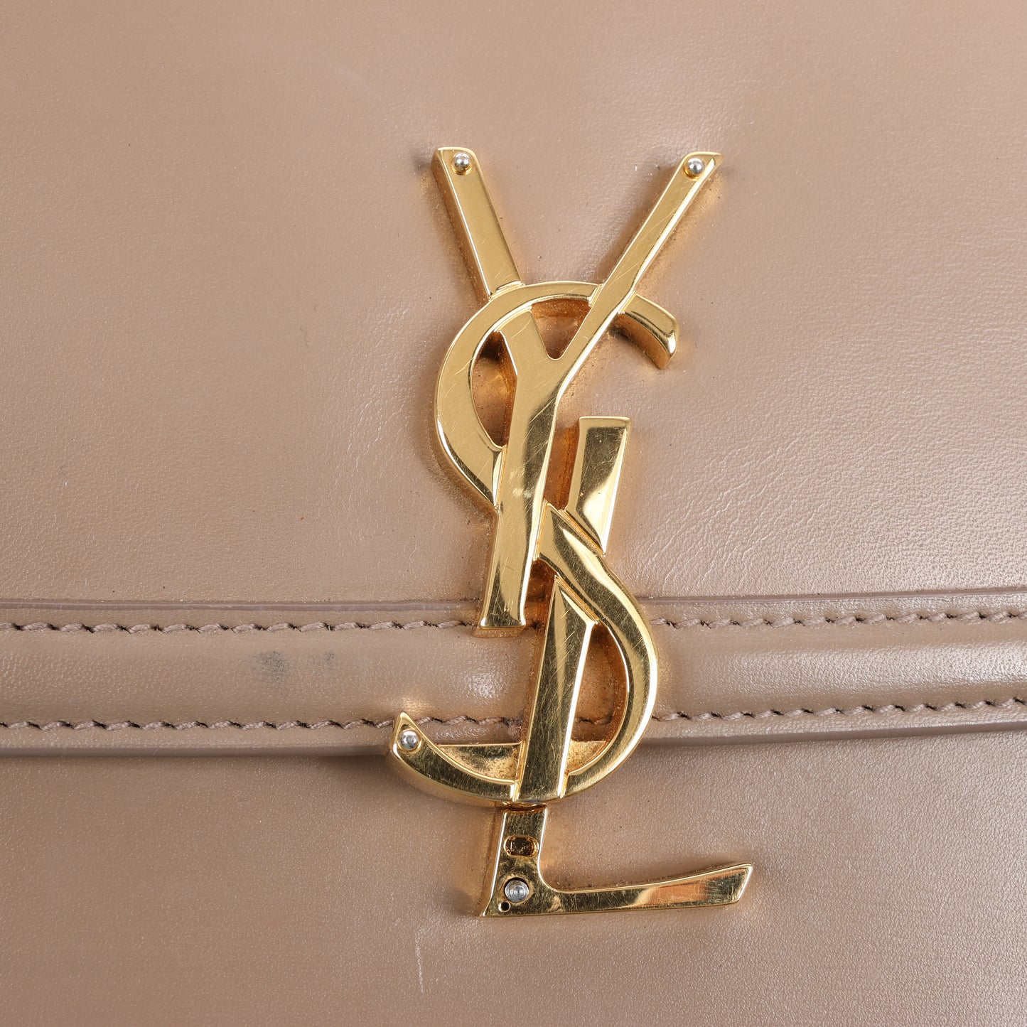 Saint Laurent Paris Solferino Leather Shoulder bag in beige
