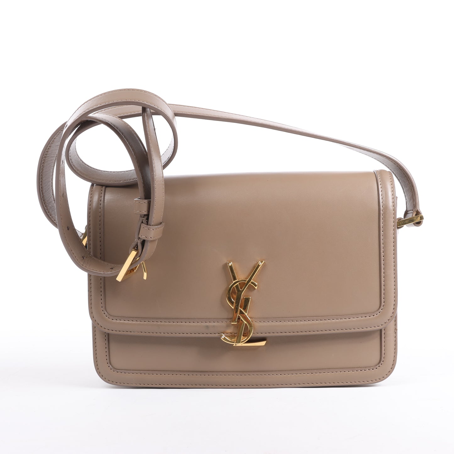 Saint Laurent Paris Solferino Leather Shoulder bag in beige